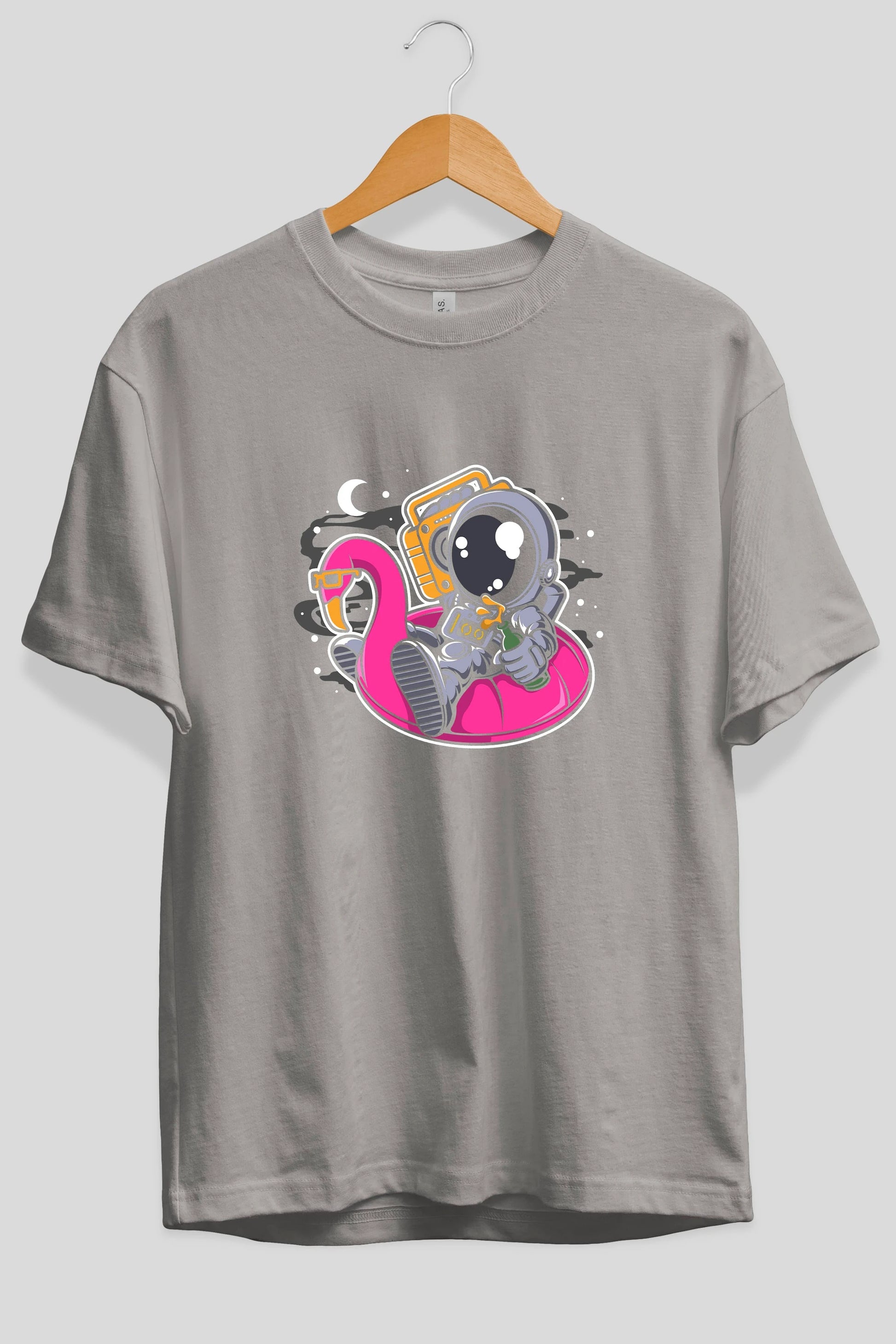 Astronaut Floaties Ballon Ön Baskılı Oversize t-shirt Erkek Kadın Unisex