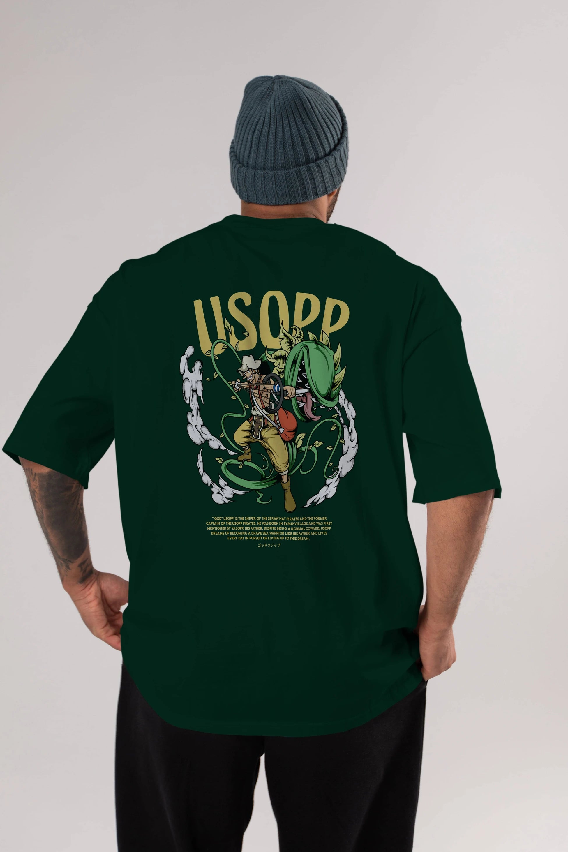 Usopp Anime Arka Baskılı Oversize t-shirt Erkek Kadın Unisex