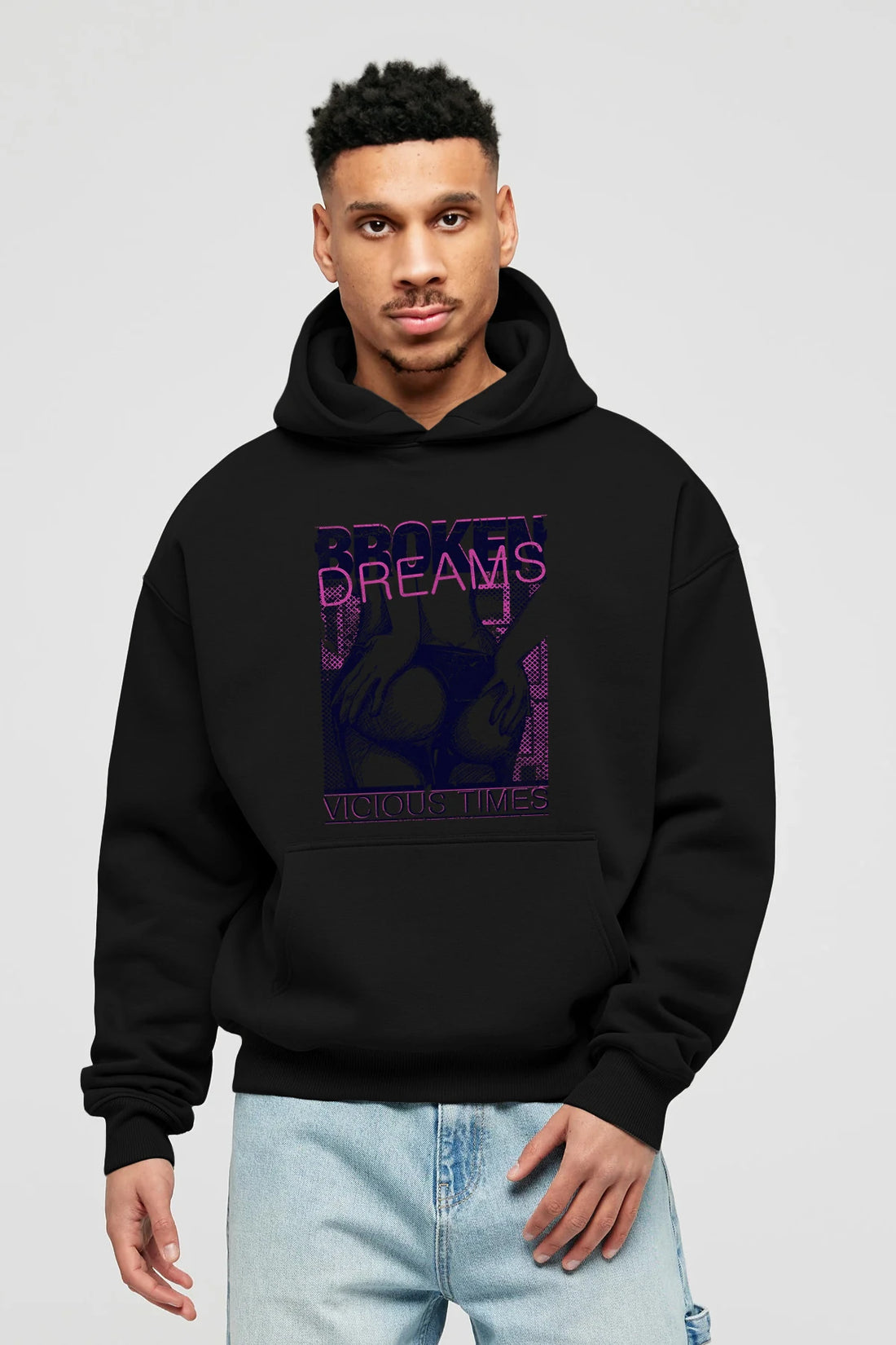Broken Dreams Ön Baskılı Hoodie Oversize Kapüşonlu Sweatshirt Erkek Kadın Unisex