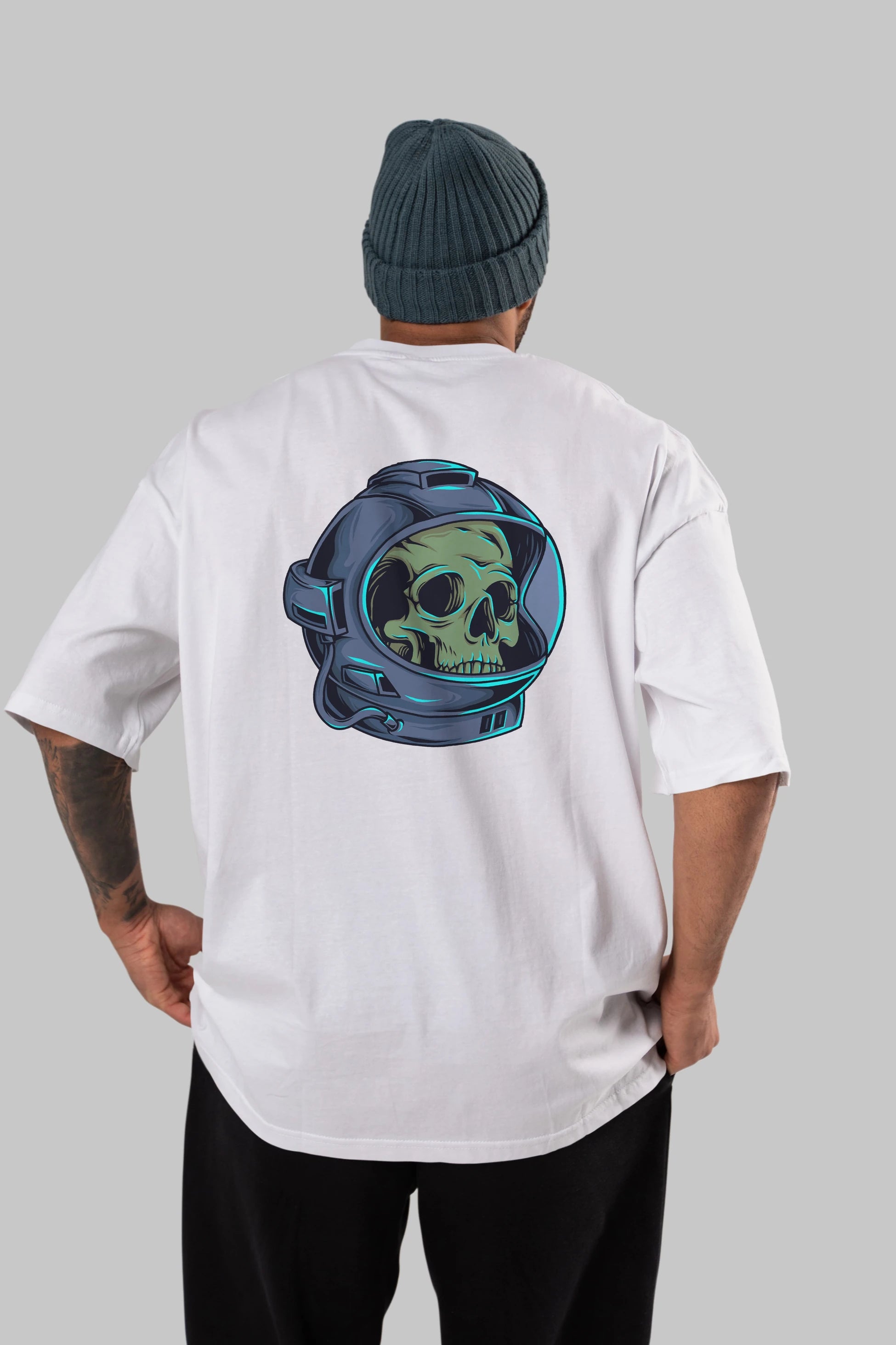 Astroskull Arka Baskılı Oversize t-shirt Erkek Kadın Unisex