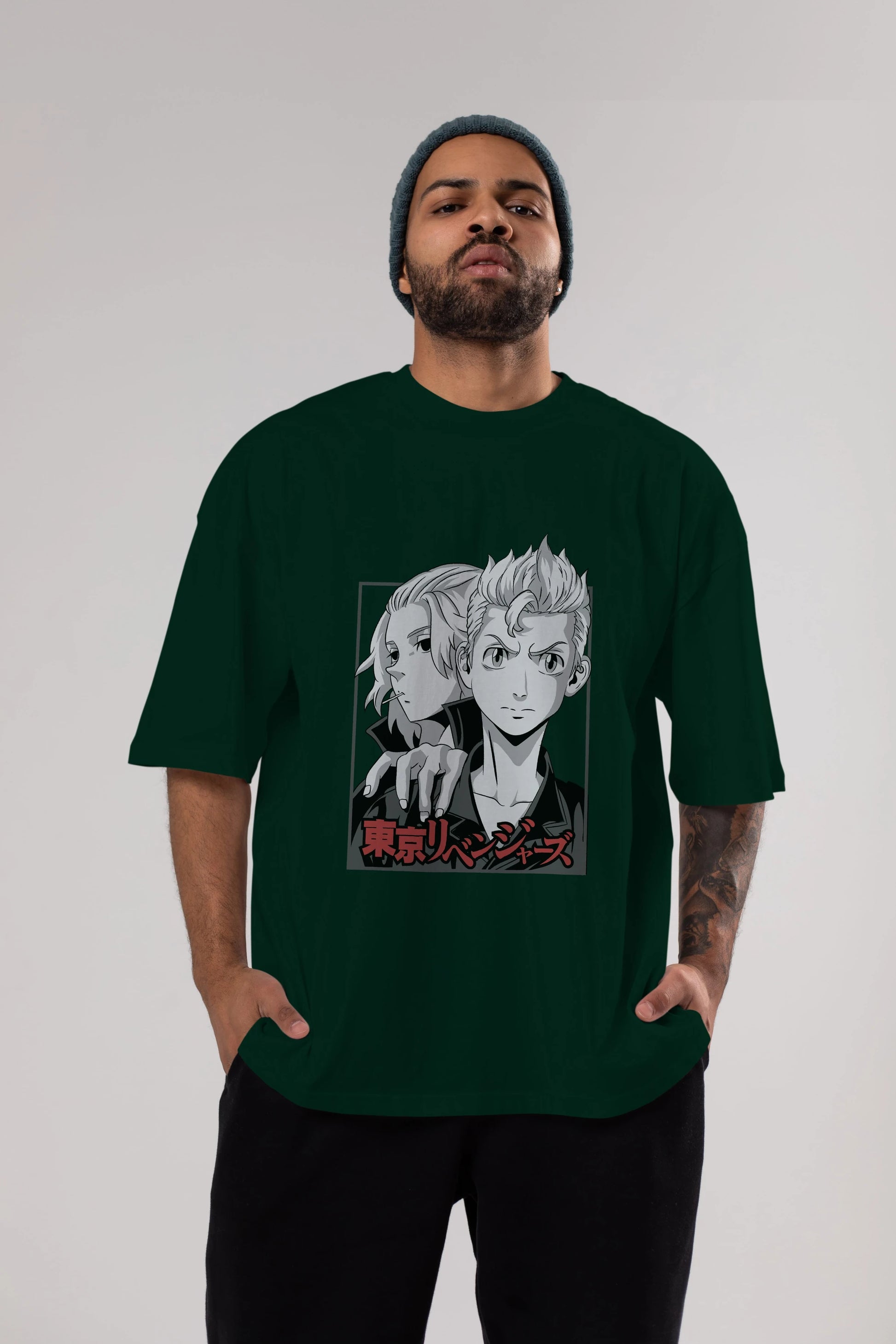 TOKYO REVENGERS Anime Ön Baskılı Oversize t-shirt %100 pamuk Erkek Kadın Unisex