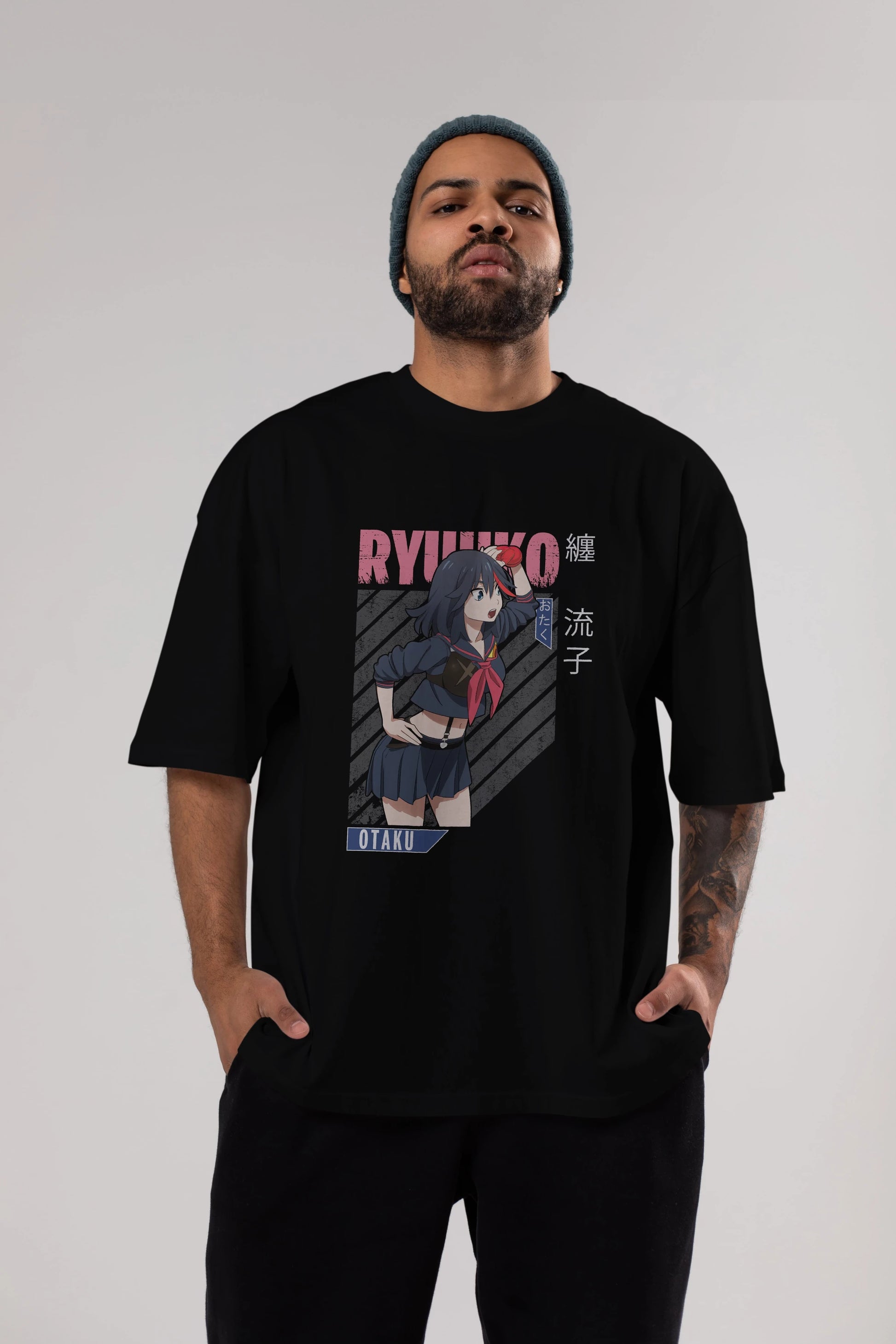 Ryuuko Matoi 6 Anime Ön Baskılı Oversize t-shirt %100 pamuk Erkek Kadın Unisex