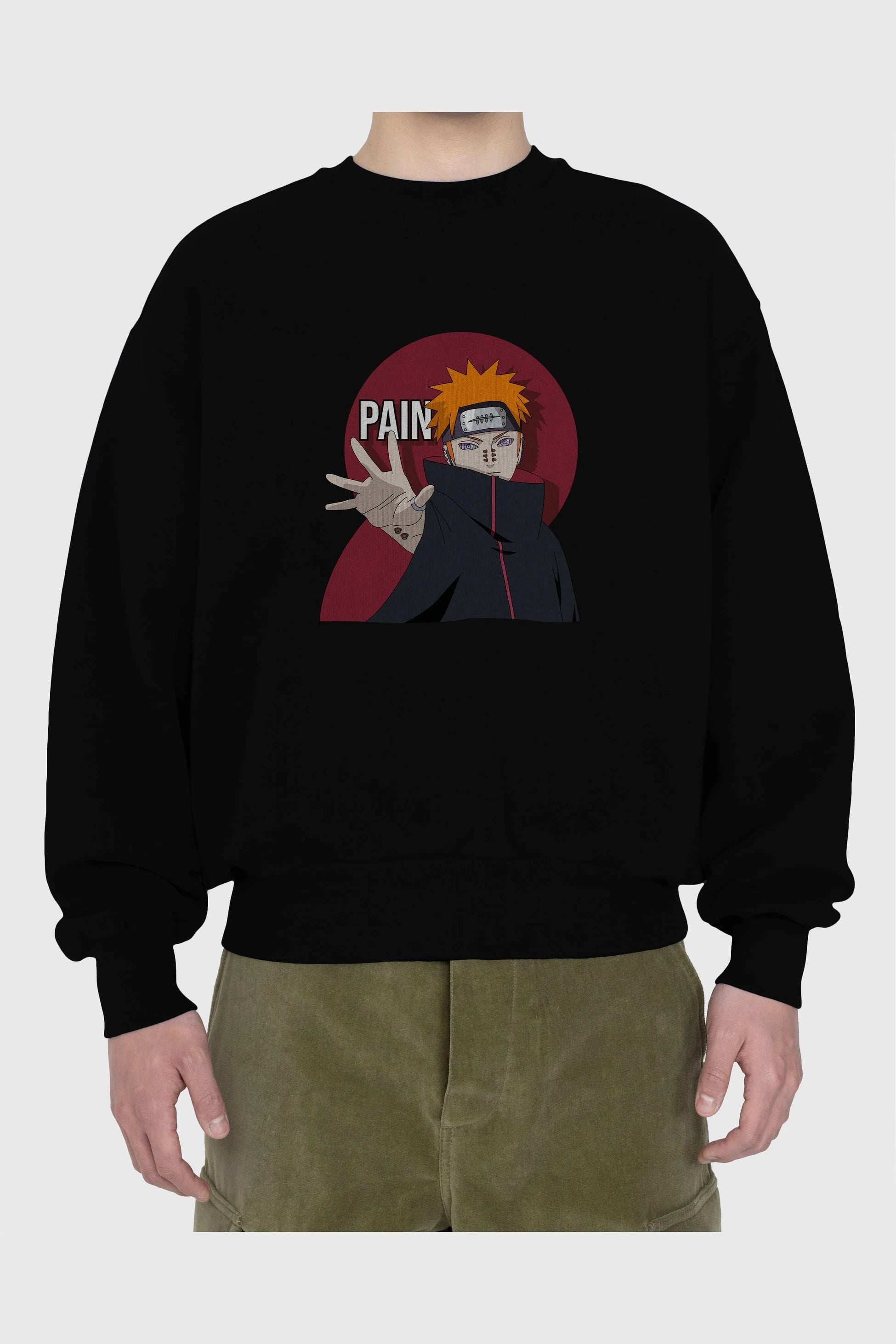PAIN NARUTO Anime Ön Baskılı Oversize Sweatshirt Erkek Kadın Unisex
