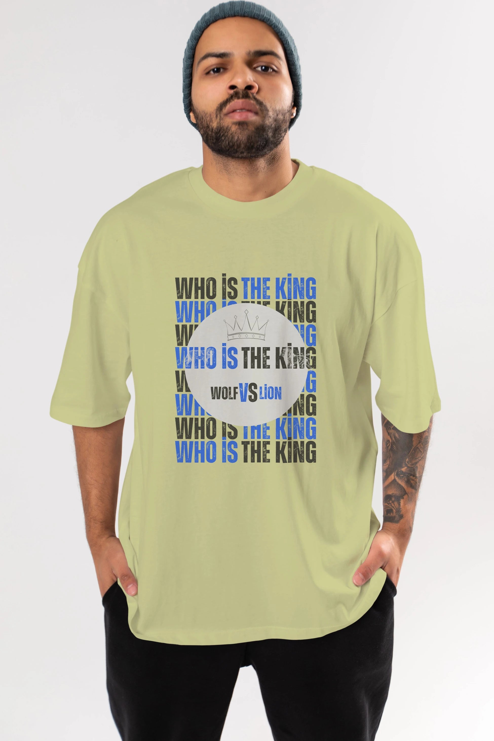 Who Is The King Yazılı Ön Baskılı Oversize t-shirt Erkek Kadın Unisex
