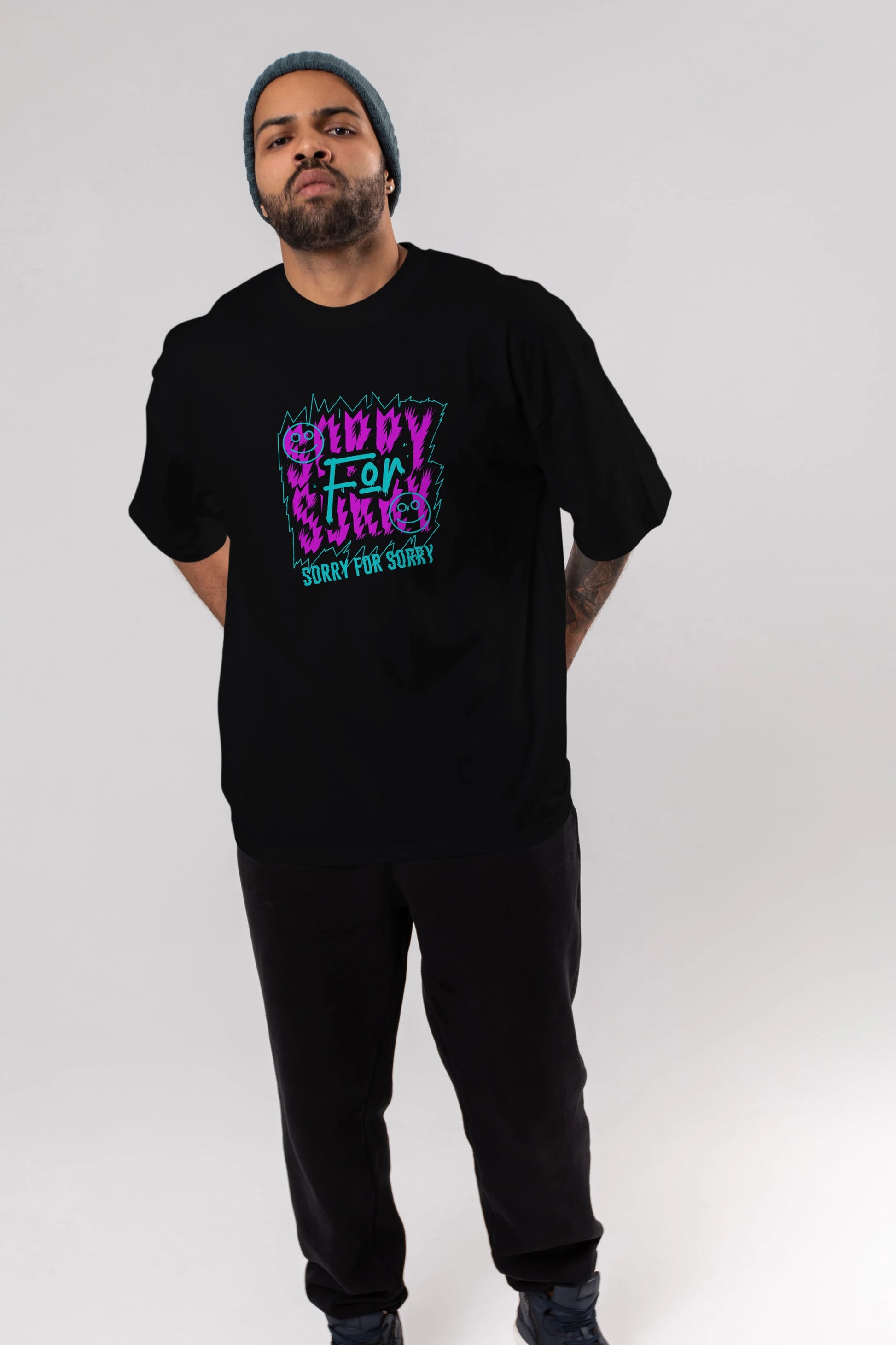 Sorry for Sorry Ön Baskılı Oversize t-shirt Erkek Kadın Unisex