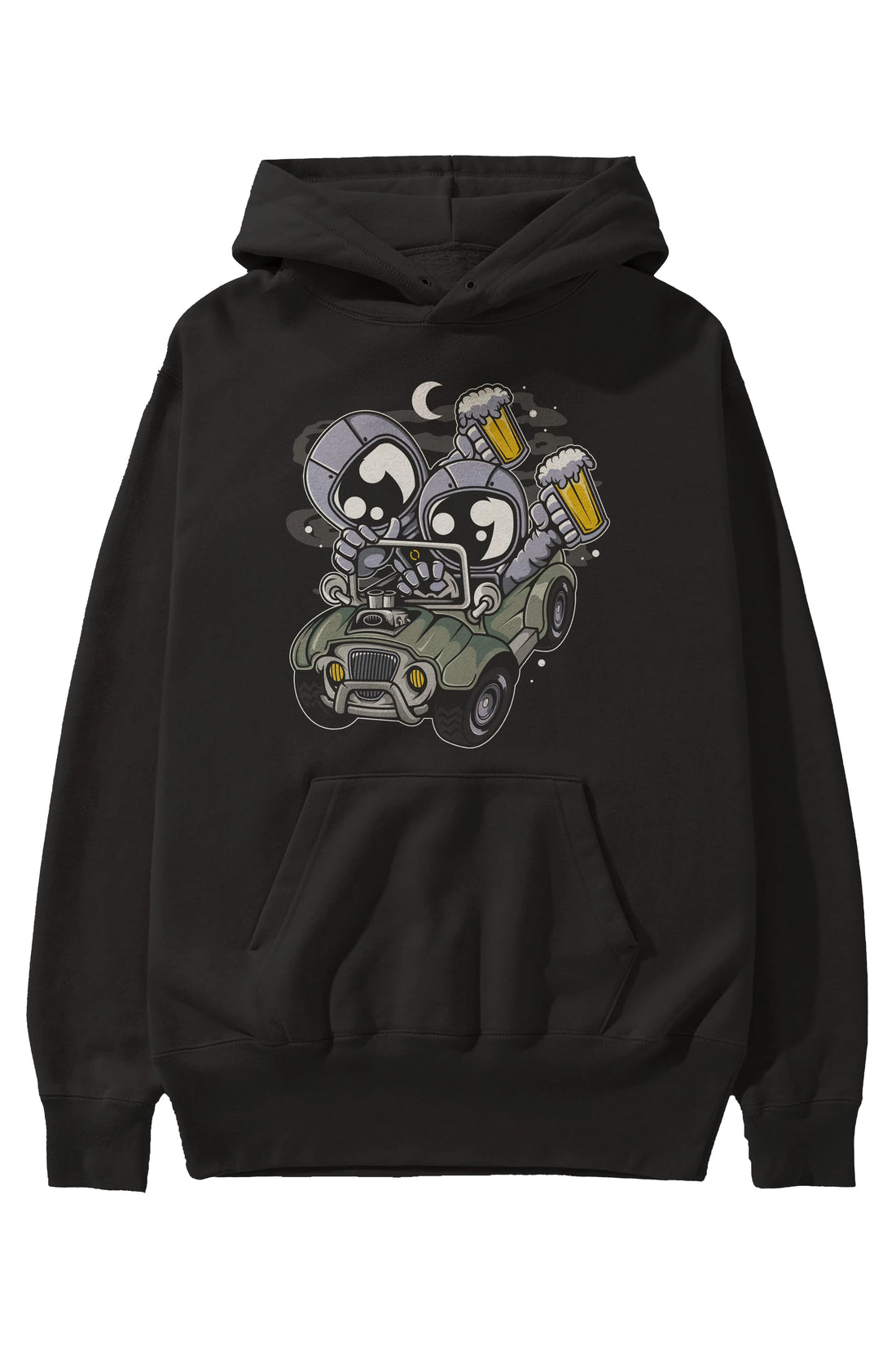Astronaut Offroad Ön Baskılı Hoodie Oversize Kapüşonlu Sweatshirt Erkek Kadın Unisex