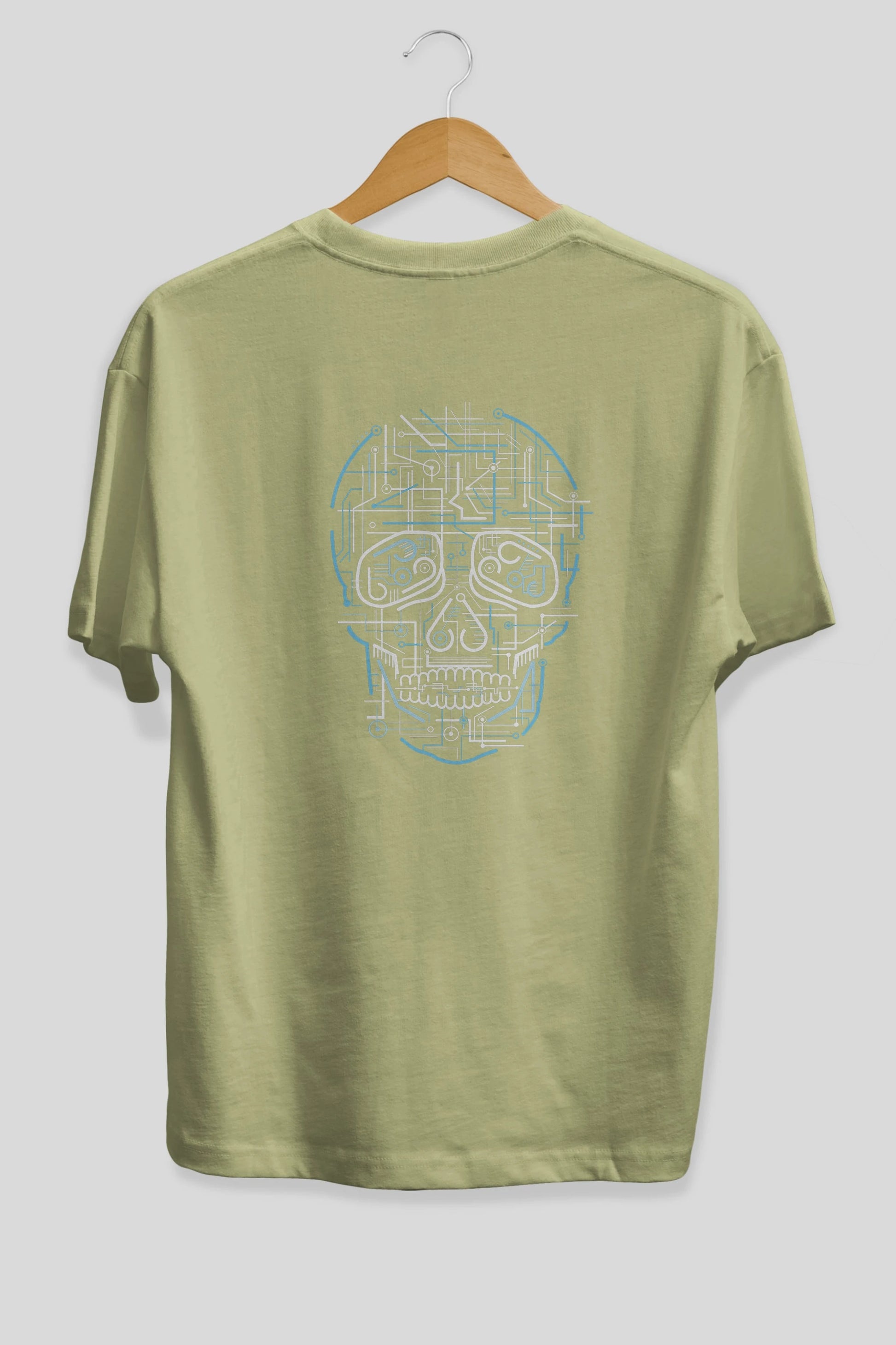 Electric Skull Arka Baskılı Oversize t-shirt %100 pamuk Erkek Kadın Unisex