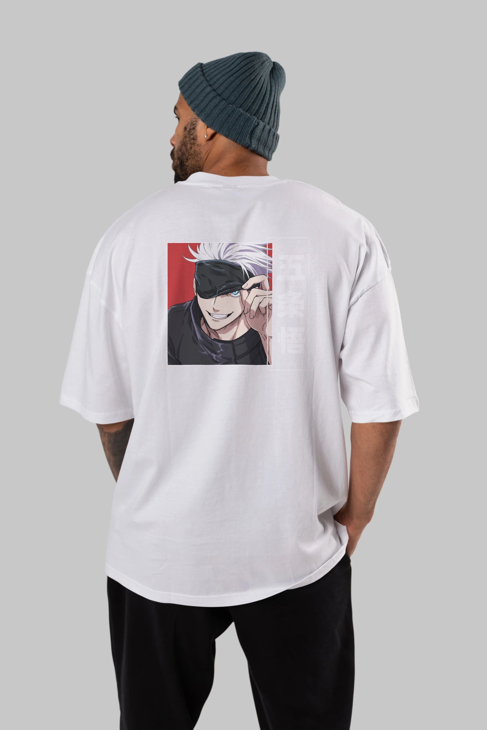 JUJUTSU KAISEN Anime Arka Baskılı Oversize t-shirt Erkek Kadın Unisex