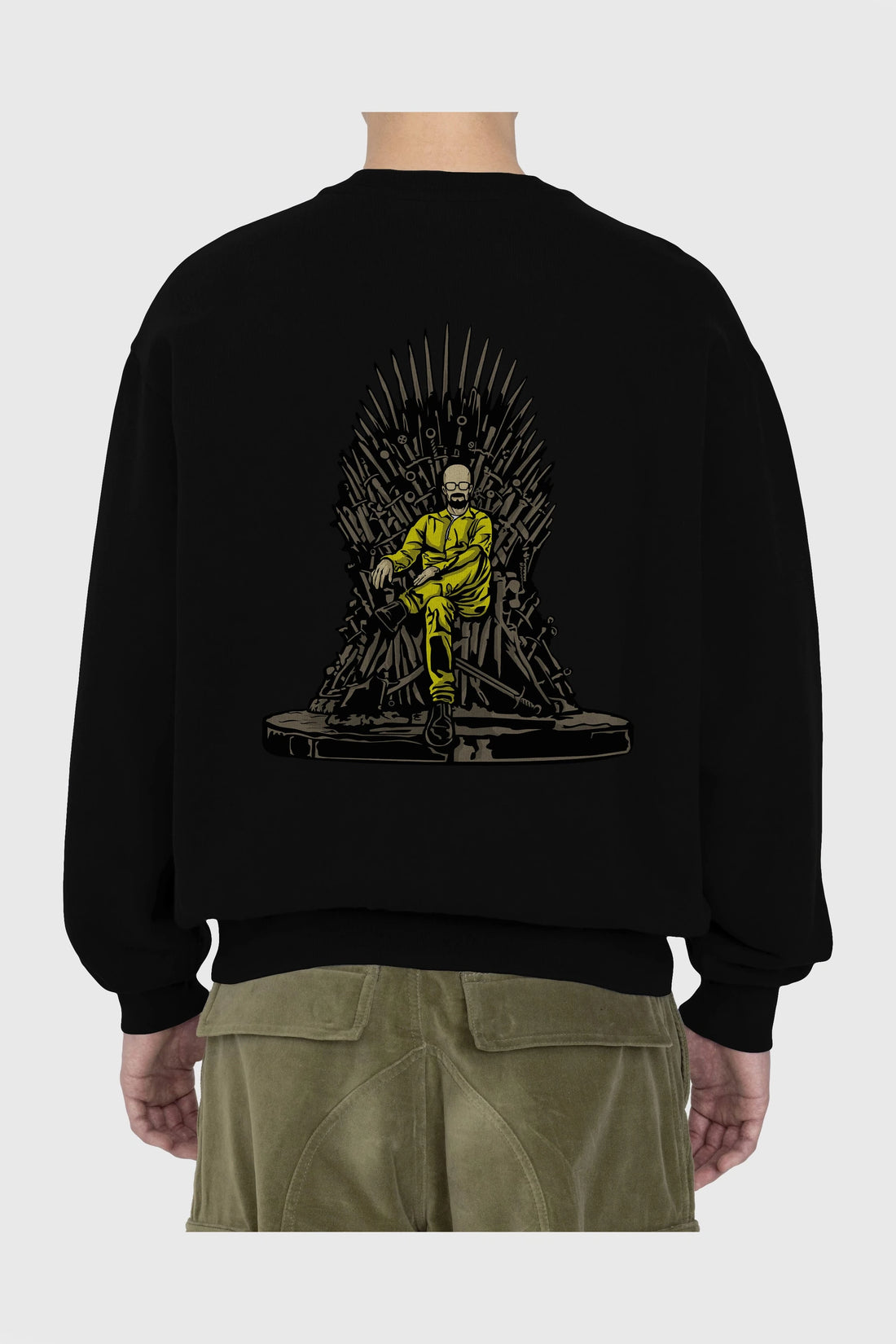 Danger Throne Arka Baskılı Oversize Sweatshirt Erkek Kadın Unisex