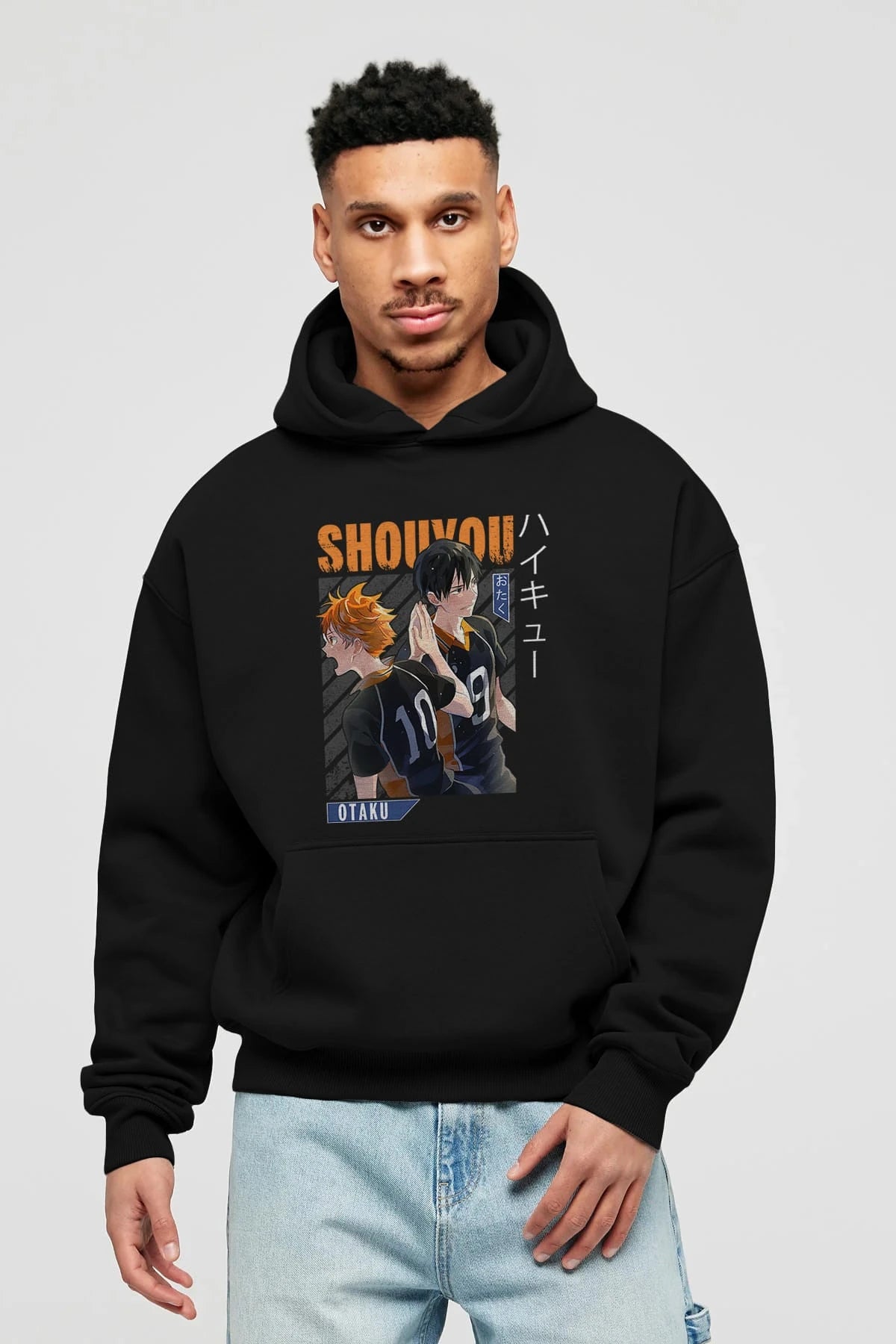 Shouyou Hinata 12 Anime Ön Baskılı Hoodie Oversize Kapüşonlu Sweatshirt Erkek Kadın Unisex