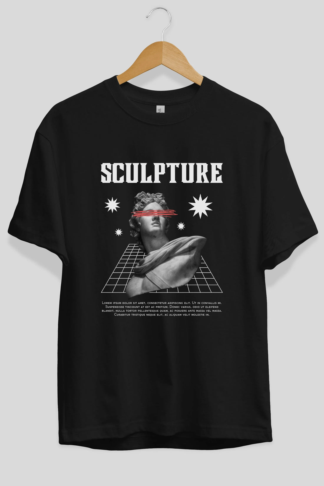 Sculpture Yazılı Ön Baskılı Oversize t-shirt Erkek Kadın Unisex