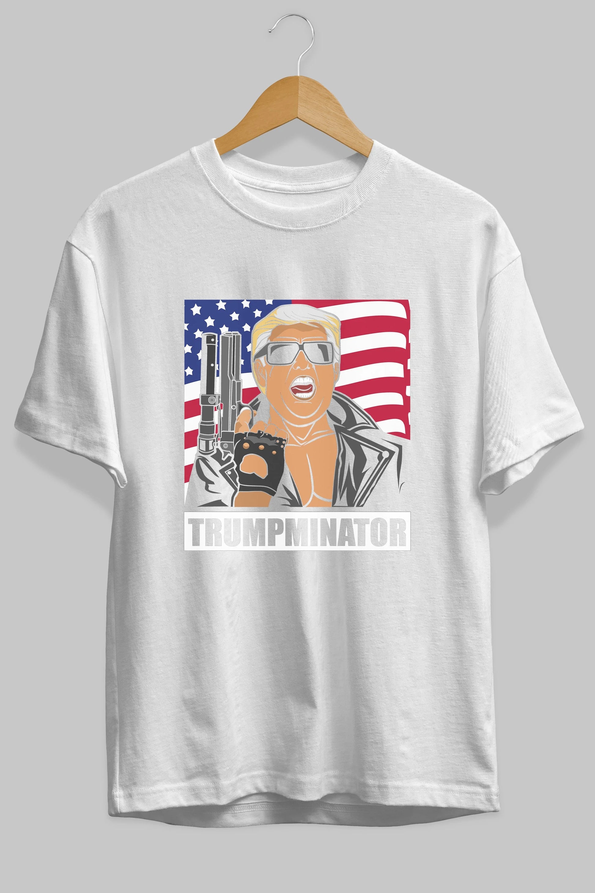 Trumpminator Ön Baskılı Oversize t-shirt Erkek Kadın Unisex %100 Pamuk tişort