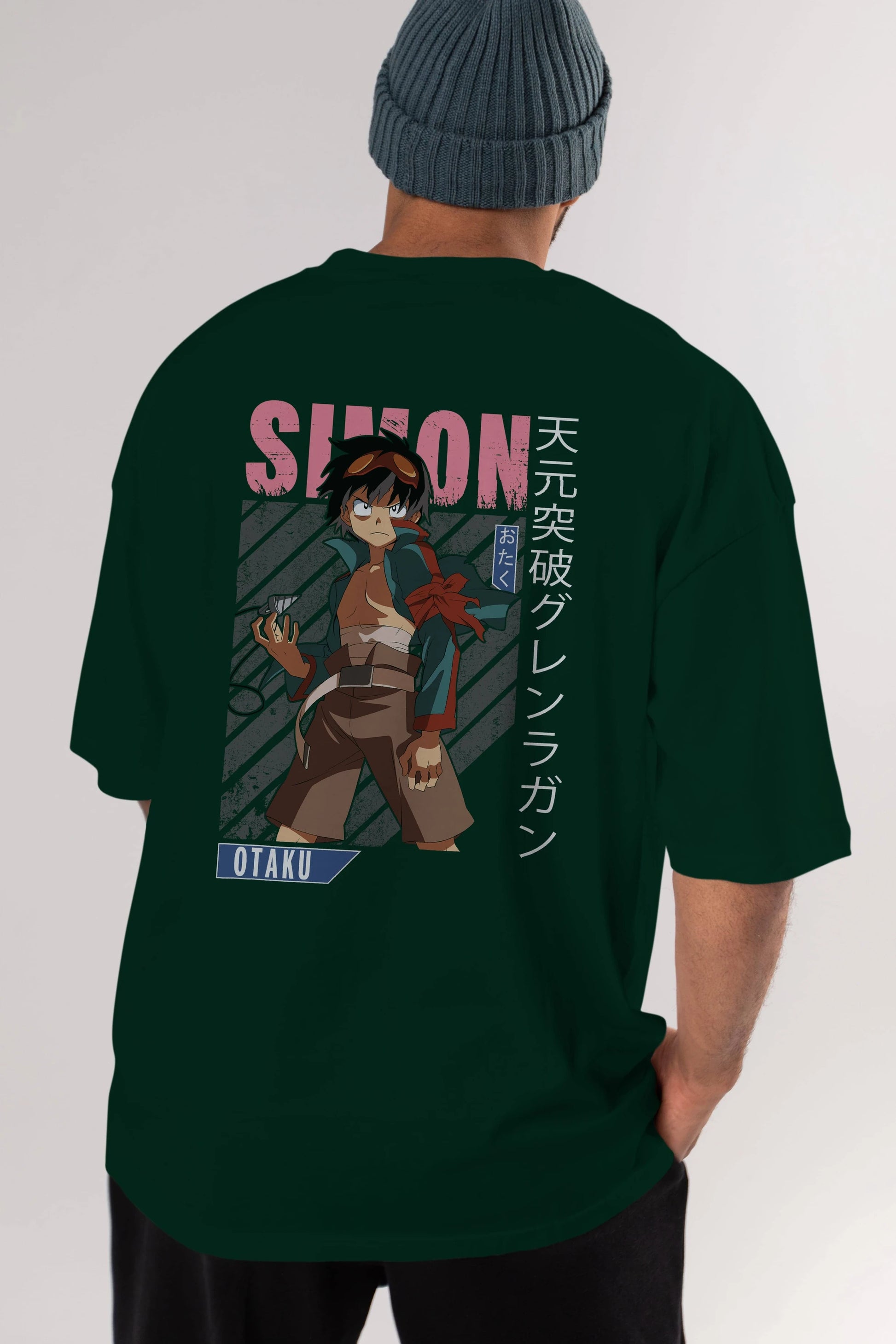 Simon 5 Anime Arka Baskılı Oversize t-shirt Erkek Kadın Unisex