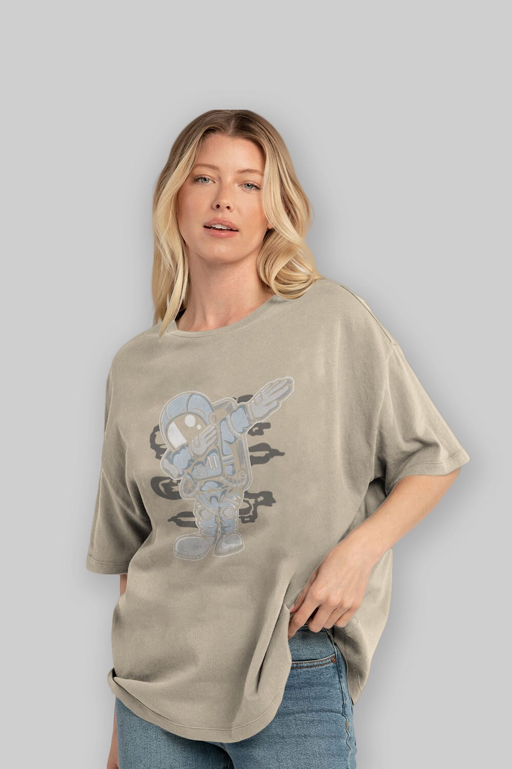 Astronaut Dab Ön Baskılı Oversize t-shirt Erkek Kadın Unisex