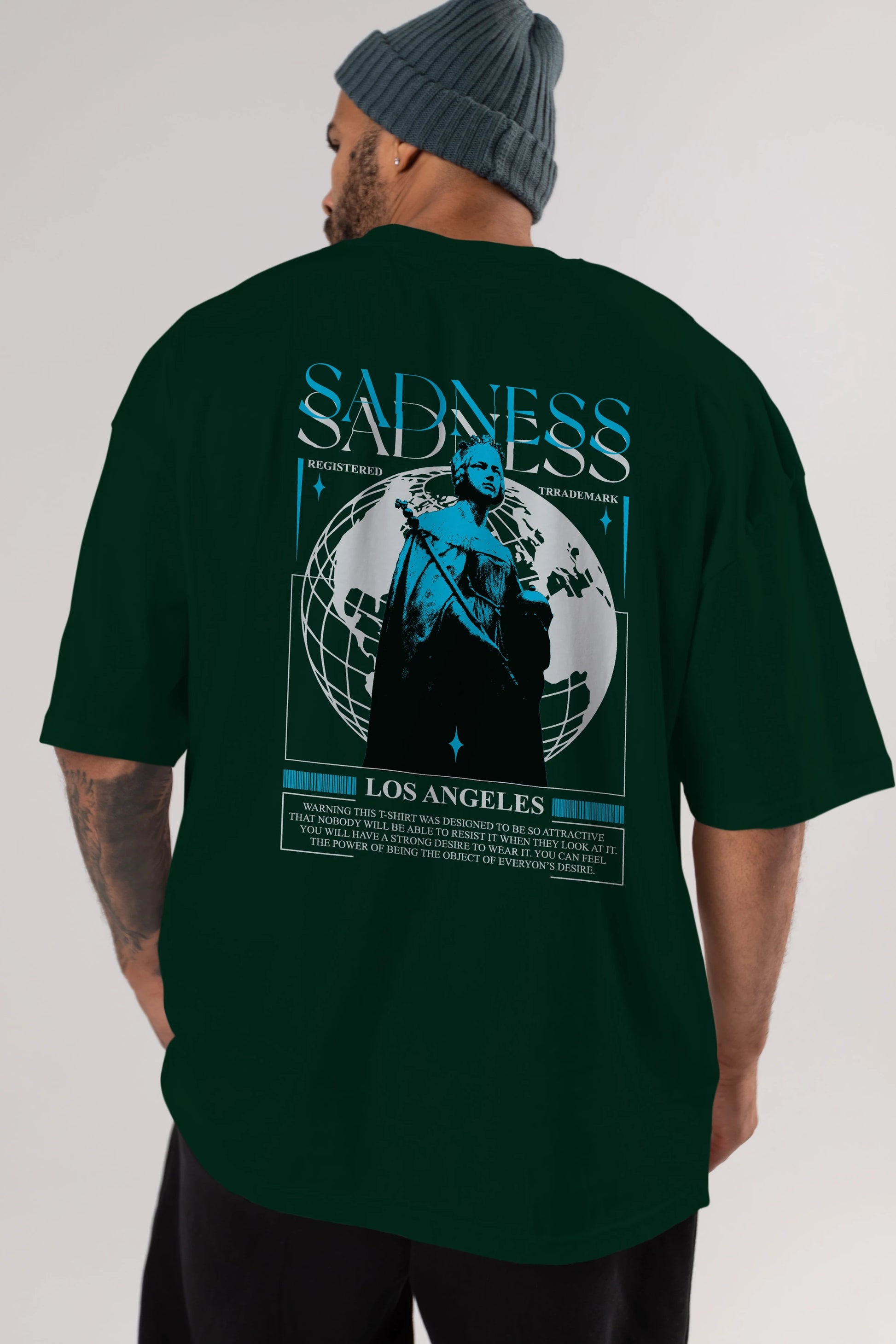 Sadness Los Angeles Arka Baskılı Oversize t-shirt Erkek Kadın Unisex