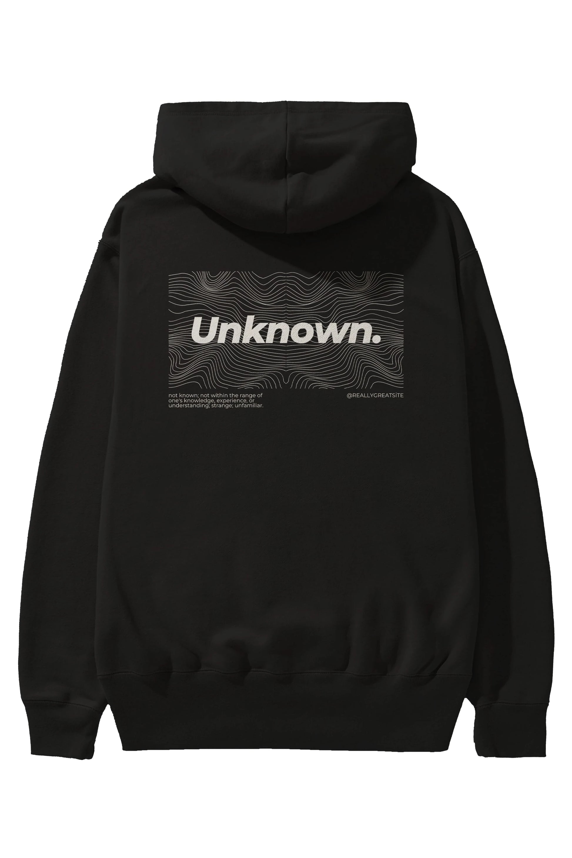 Unknown Yazılı Arka Baskılı Oversize Hoodie Kapüşonlu Sweatshirt Erkek Kadın Unisex
