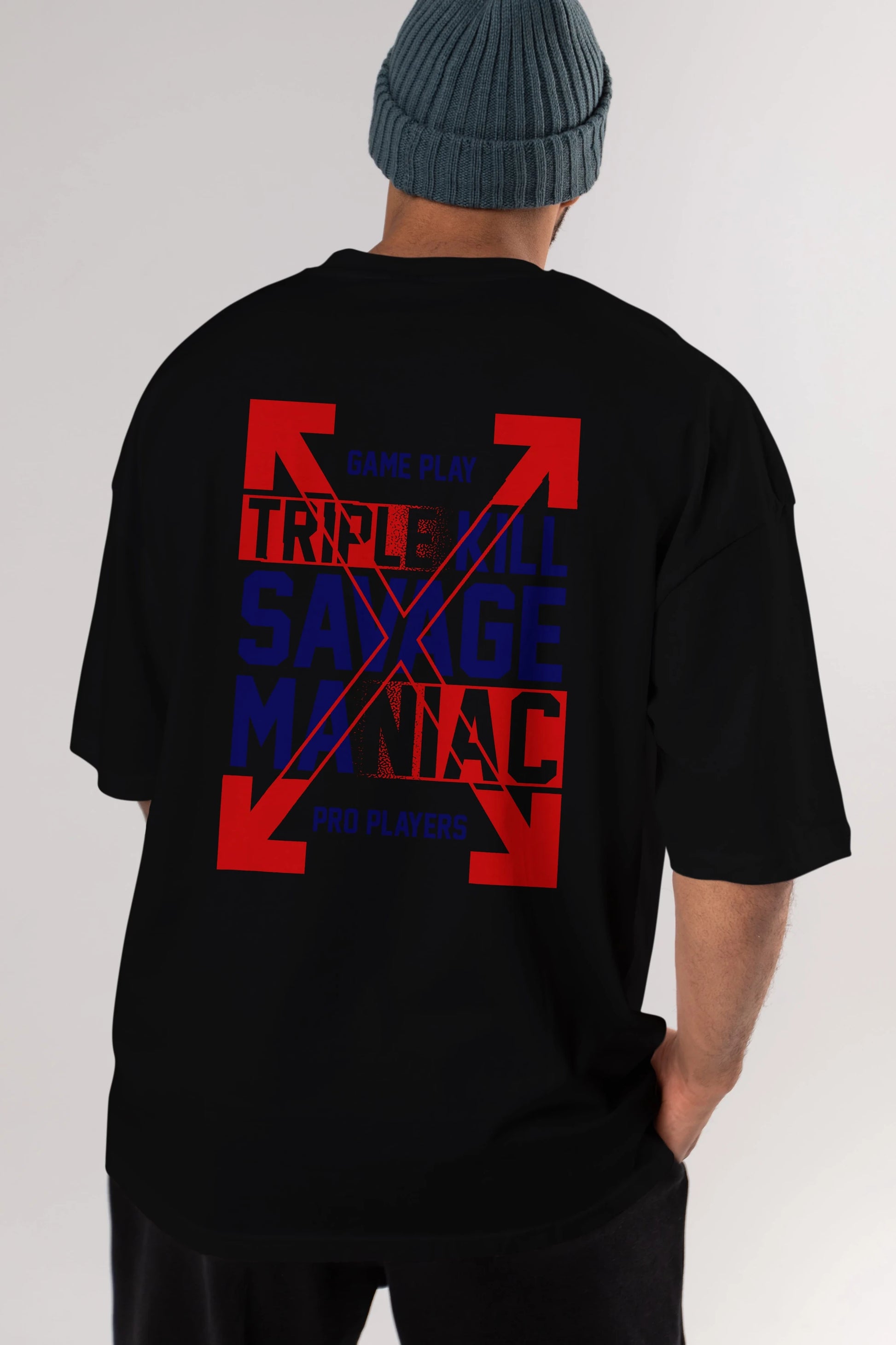 Kill Savage Arka Baskılı Oversize t-shirt Erkek Kadın Unisex