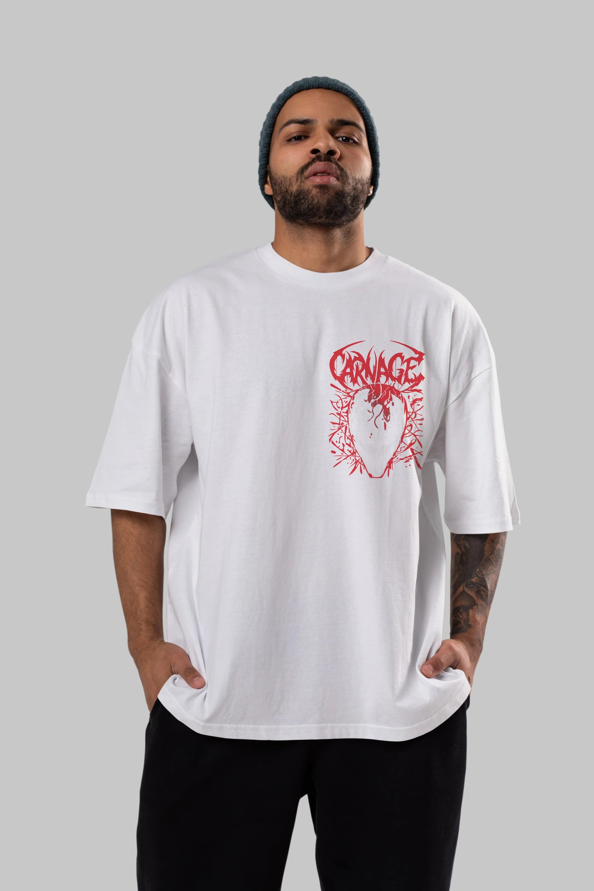 Venom (22) Ön Sol Baskılı Oversize t-shirt Erkek Kadın Unisex %100 Pamuk Bisiklet Yaka tişort