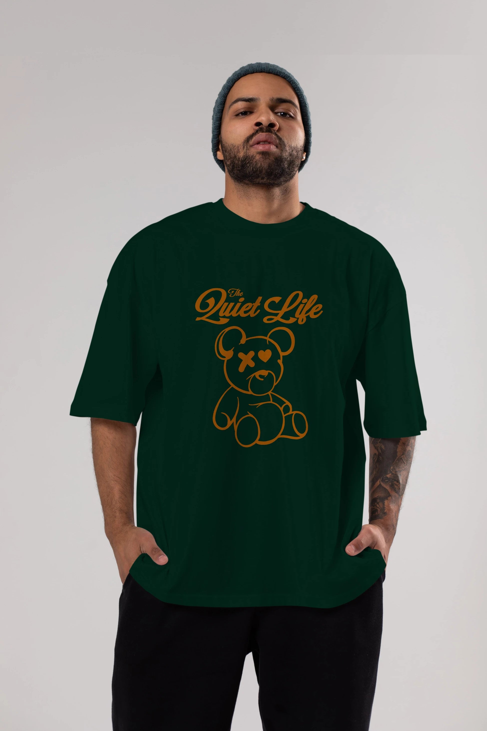 The Life Bear Ön Baskılı Oversize t-shirt Erkek Kadın Unisex