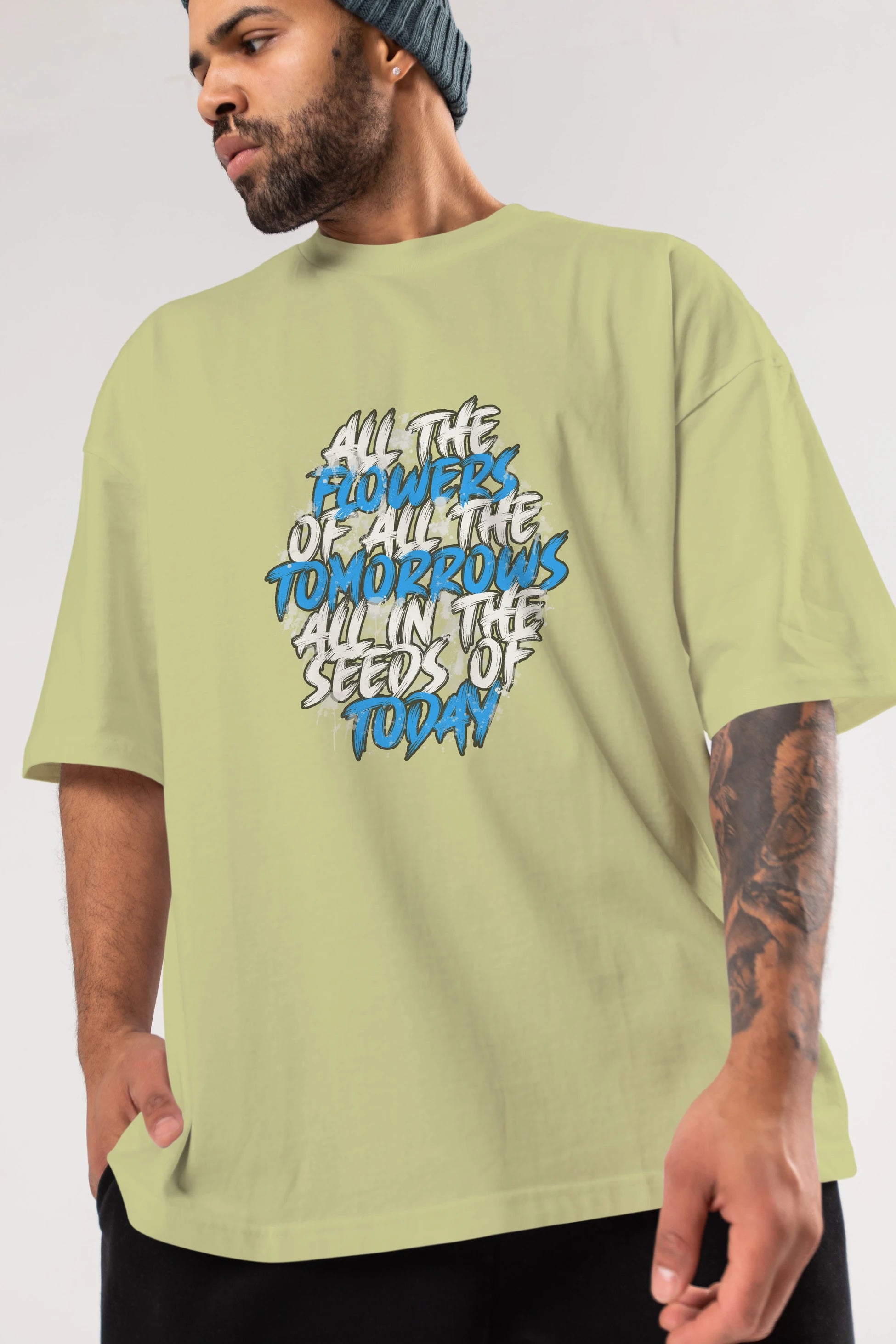 All The Flowers Ön Baskılı Oversize t-shirt Erkek Kadın Unisex
