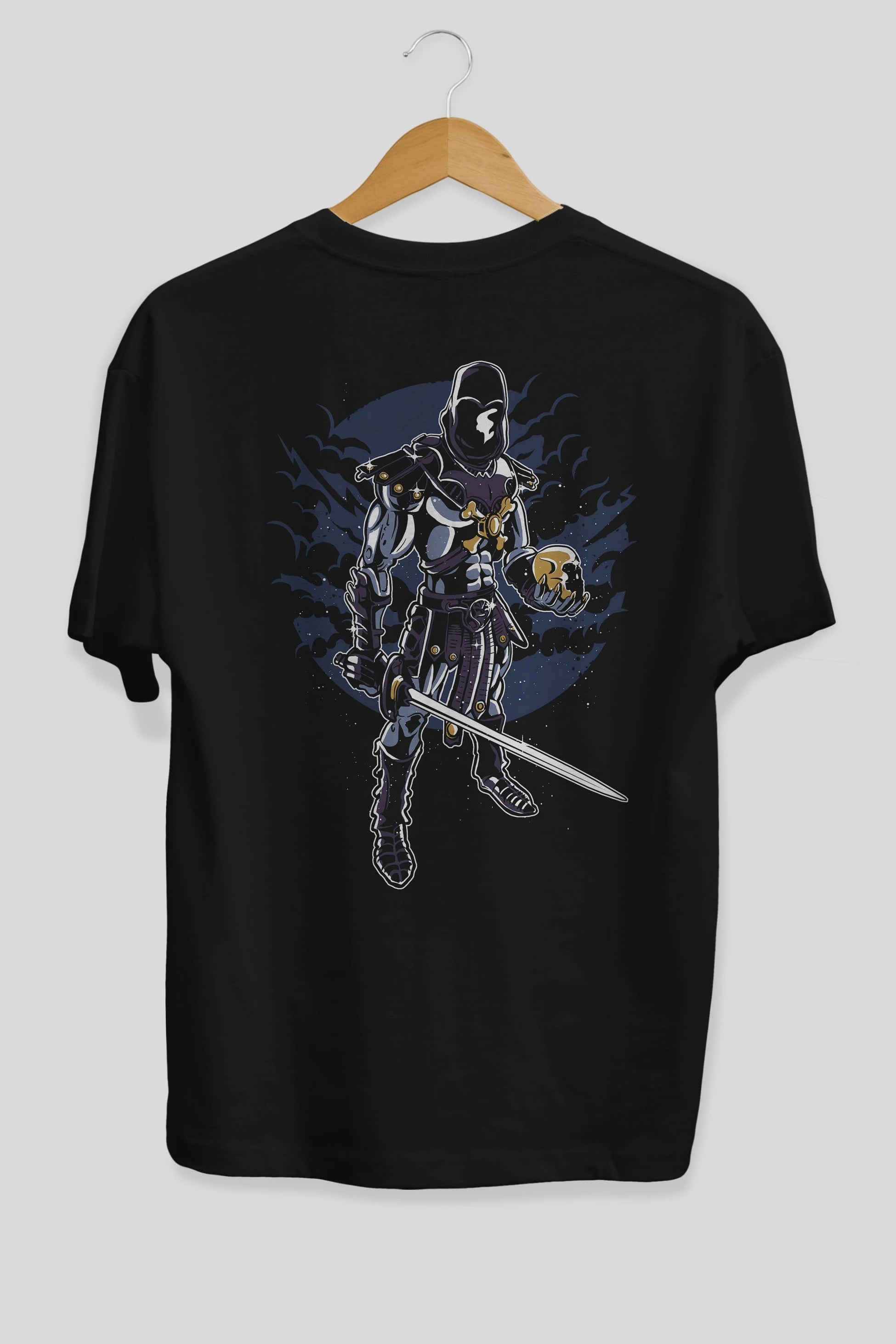 Skeleton King Arka Baskılı Oversize t-shirt Erkek Kadın Unisex %100 Pamuk