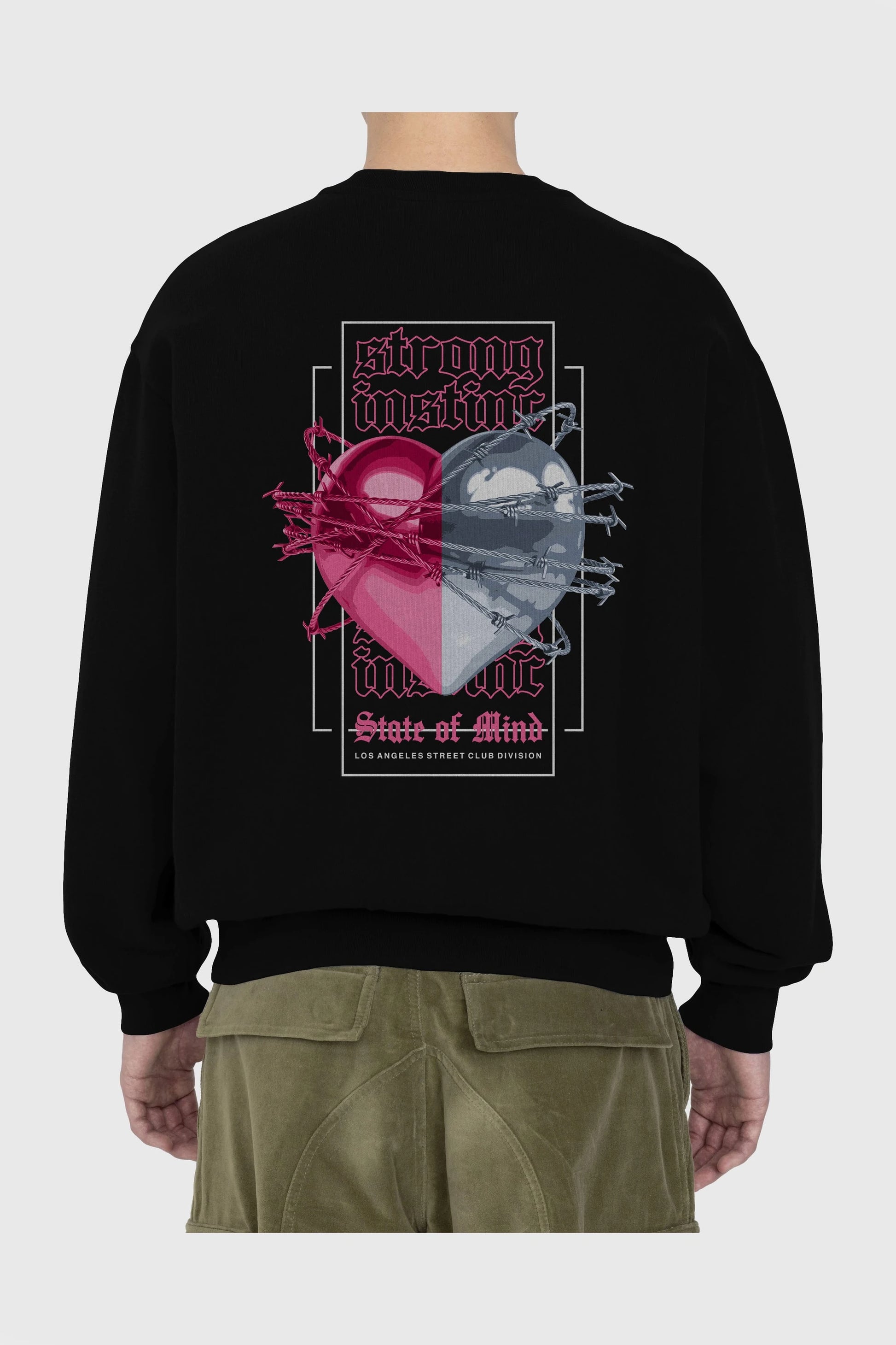 State of Mind Arka Baskılı Oversize Sweatshirt Erkek Kadın Unisex