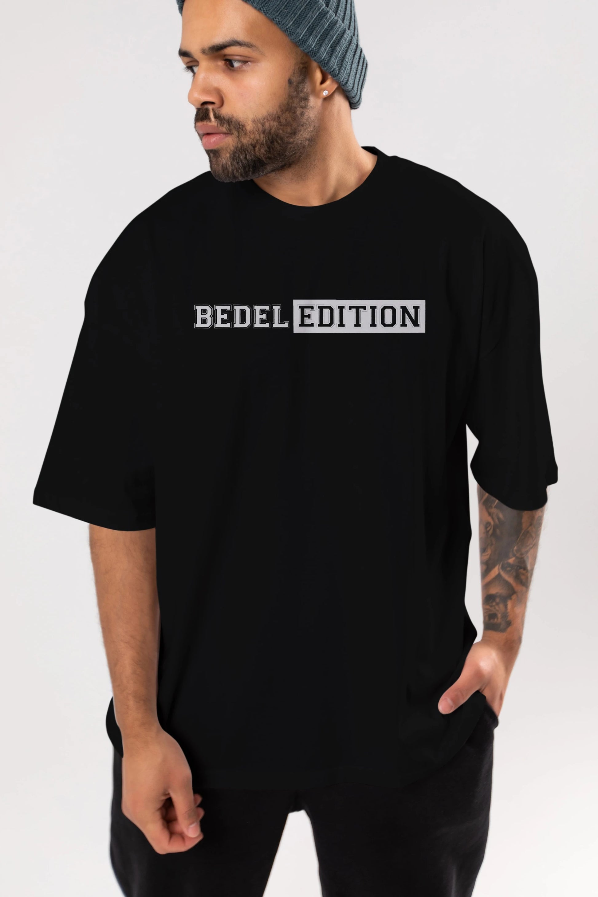 Bedel Edition Ön Baskılı Oversize t-shirt %100 pamuk Erkek Kadın Unisex