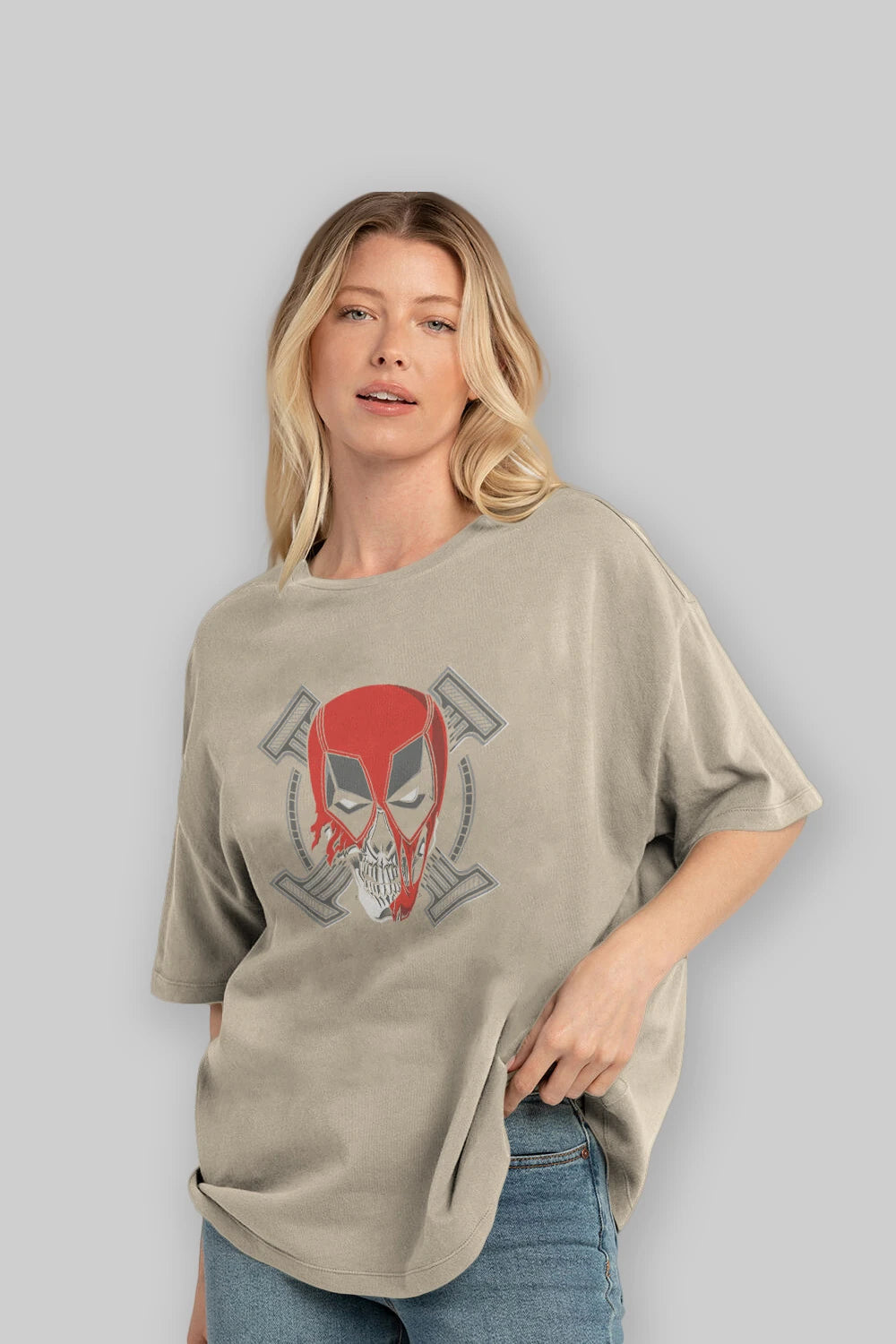 Deadpool (7) Ön Baskılı Oversize t-shirt Erkek Kadın Unisex %100 Pamuk Bisiklet Yaka tişort