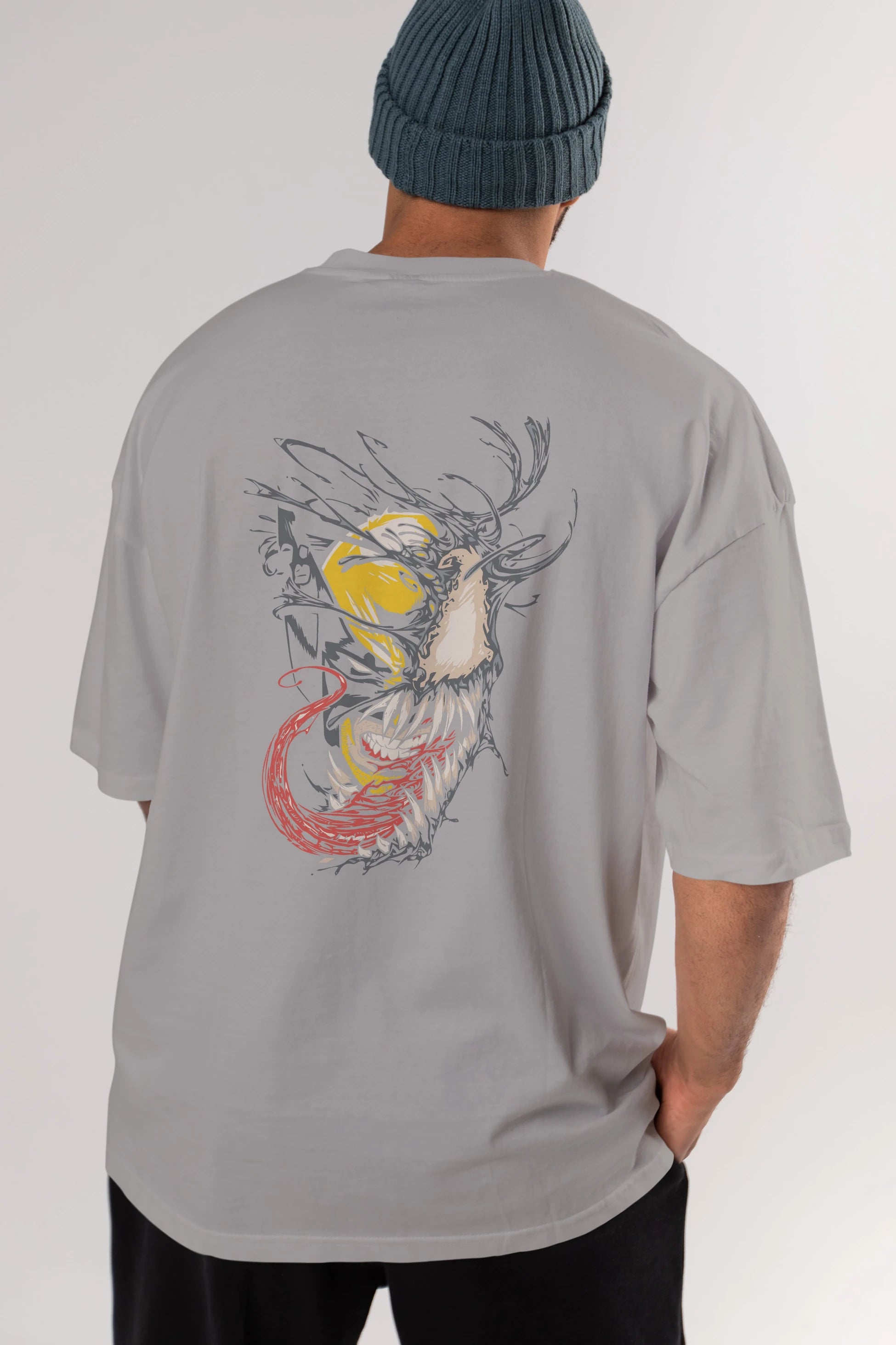 Venom (4) Arka Baskılı Oversize t-shirt Erkek Kadın Unisex %100 Pamuk Bisiklet Yaka tişort