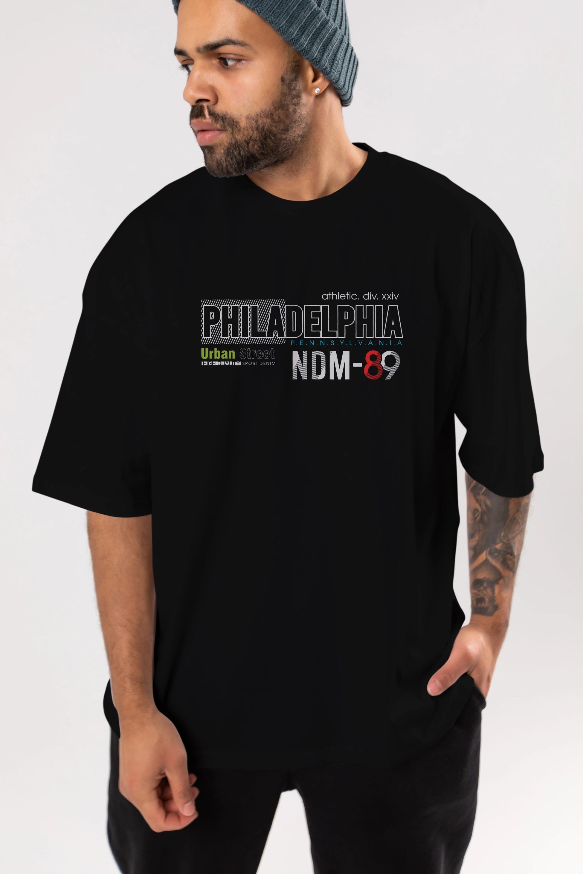 Philadelphia 89 Ön Baskılı Oversize t-shirt Erkek Kadın Unisex
