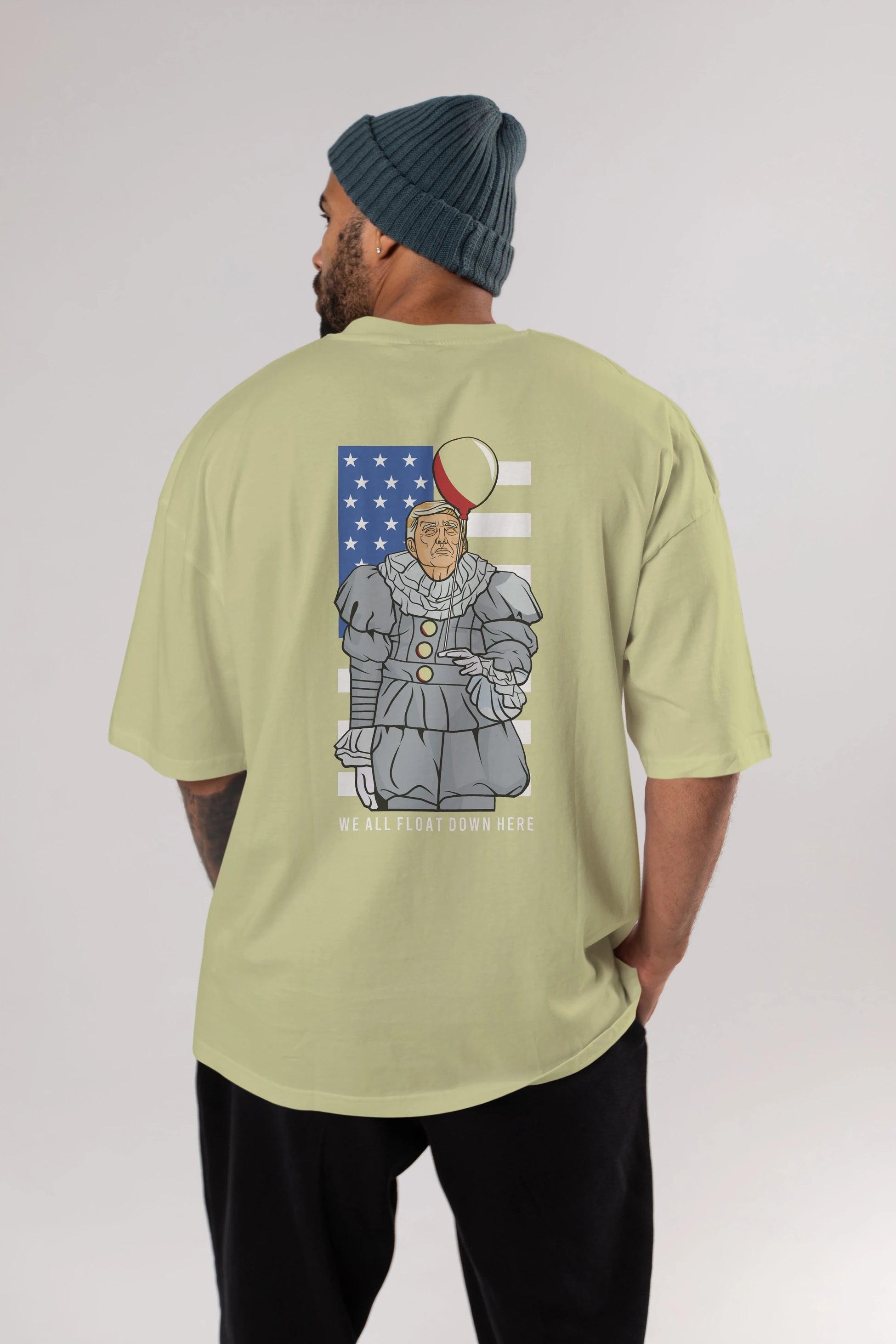 It Trump Arka Baskılı Oversize t-shirt Erkek Kadın Unisex %100 Pamuk tişort