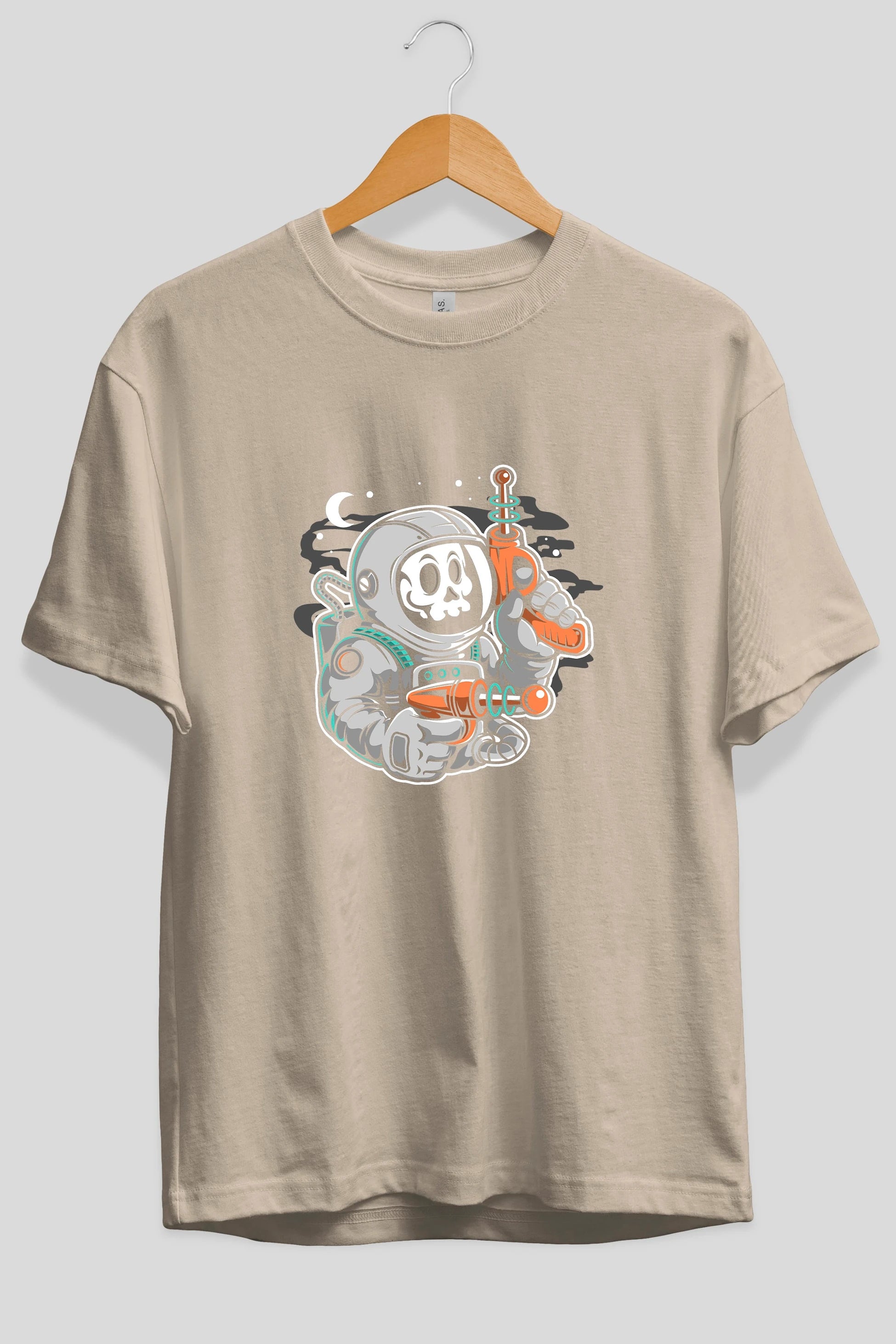 Astronaut Ray Gun Ön Baskılı Oversize t-shirt Erkek Kadın Unisex