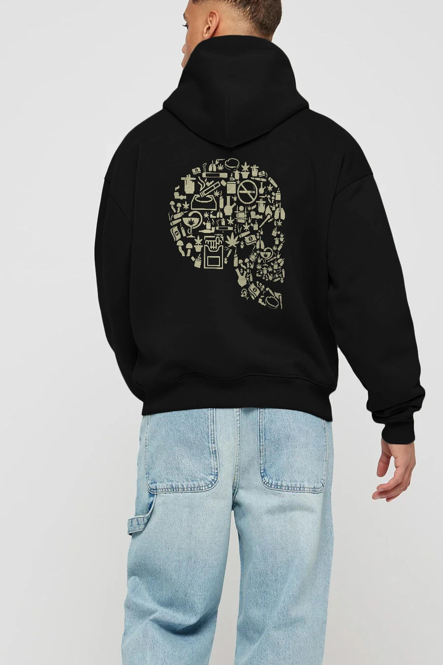 Smoking Kills Arka Baskılı Hoodie Oversize Kapüşonlu Sweatshirt Erkek Kadın Unisex