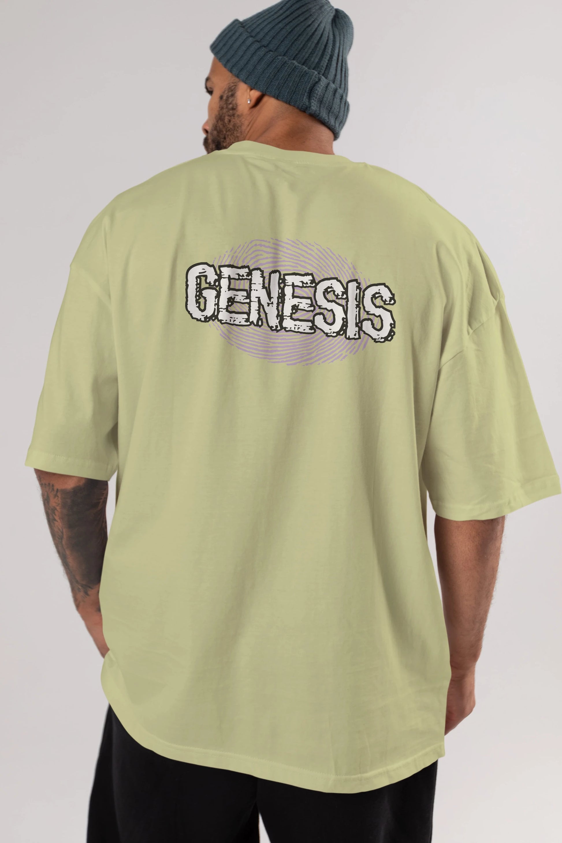 Genesis Arka Baskılı Oversize t-shirt Erkek Kadın Unisex