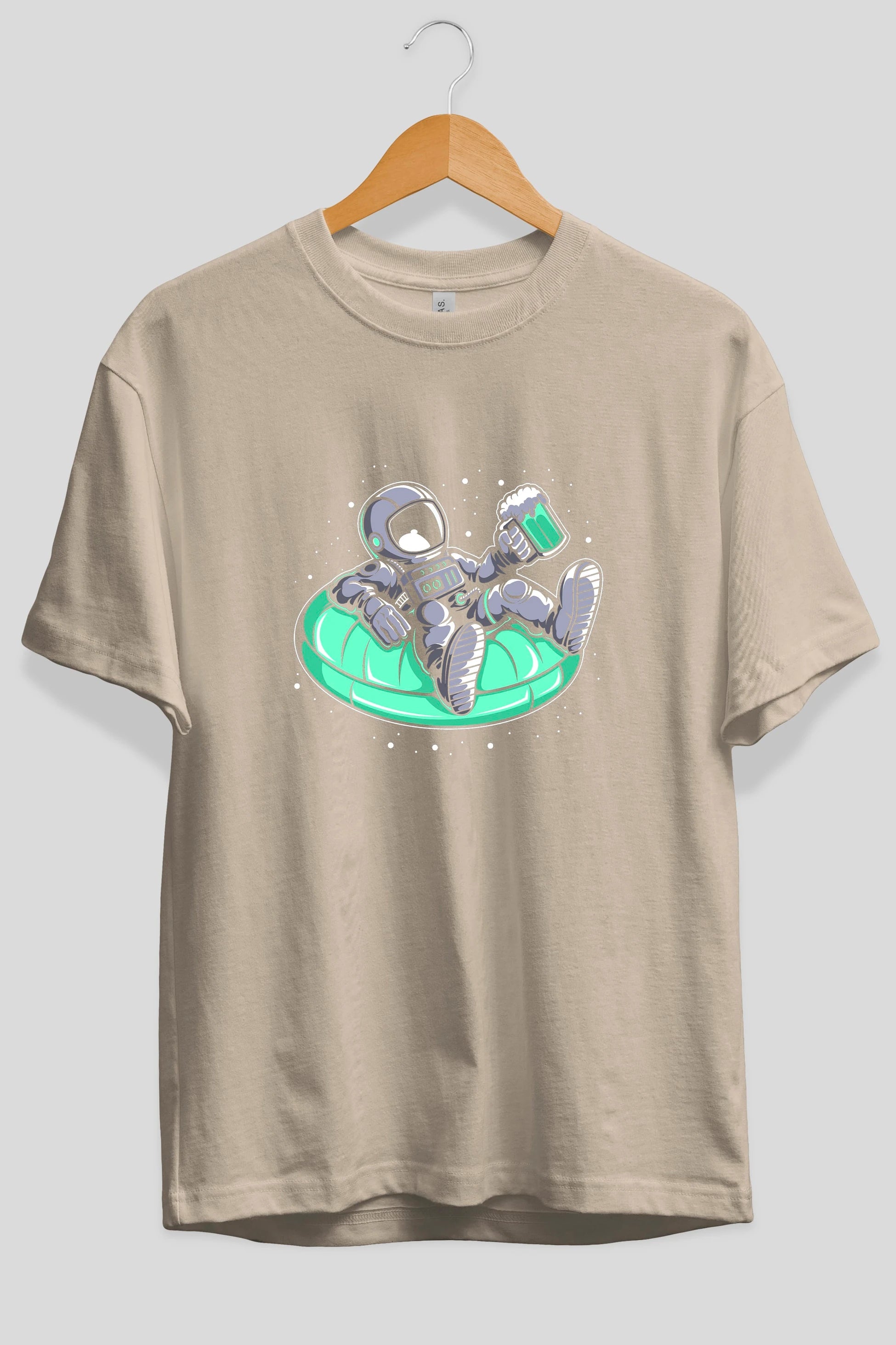 Astronaut Pool Float Ön Baskılı Oversize t-shirt Erkek Kadın Unisex