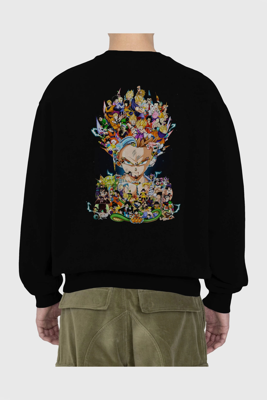 DRAGON BALL ART (2) Anime Arka Baskılı Oversize Sweatshirt Erkek Kadın Unisex