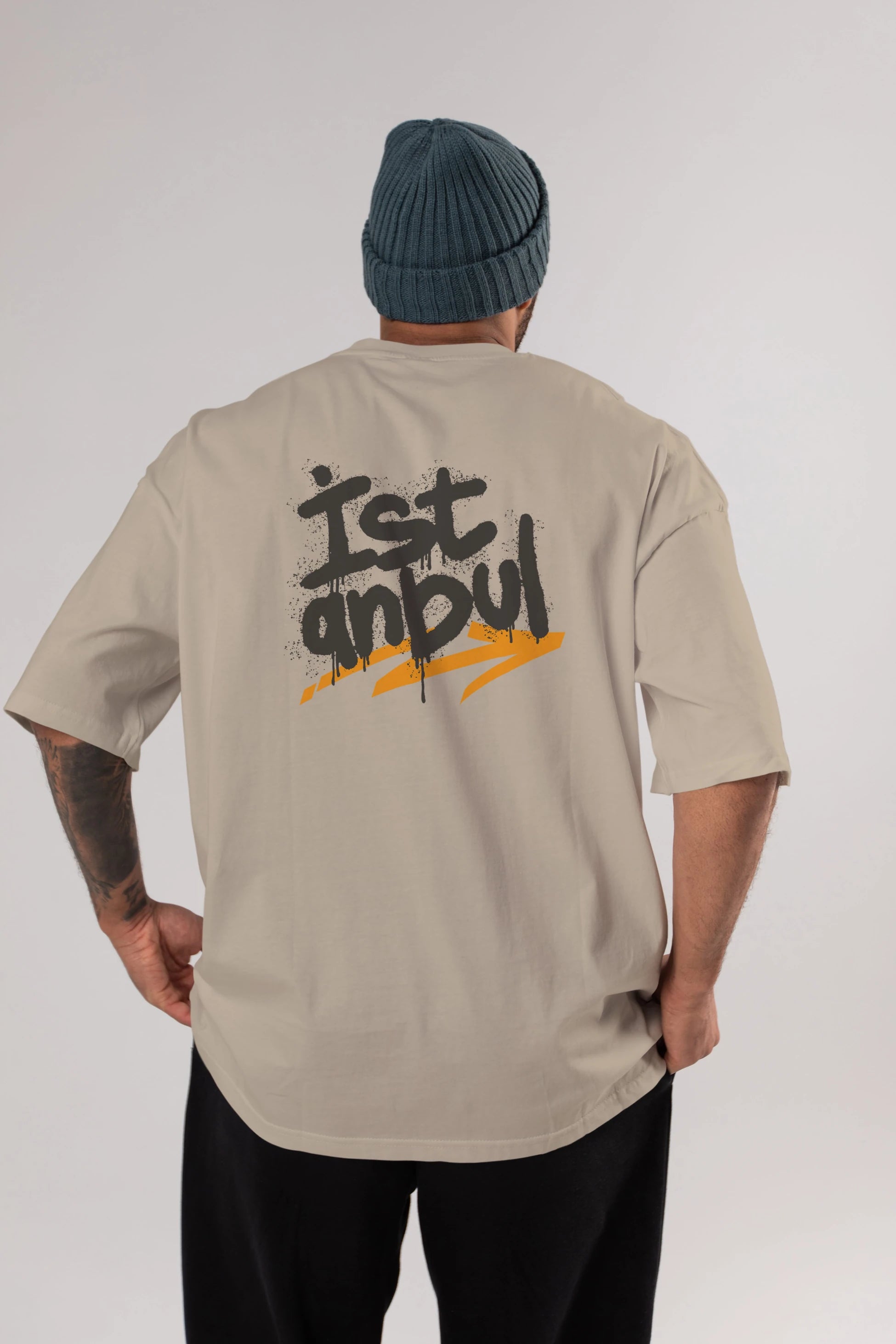 istanbul Yazılı Arka Baskılı Oversize t-shirt Erkek Kadın Unisex