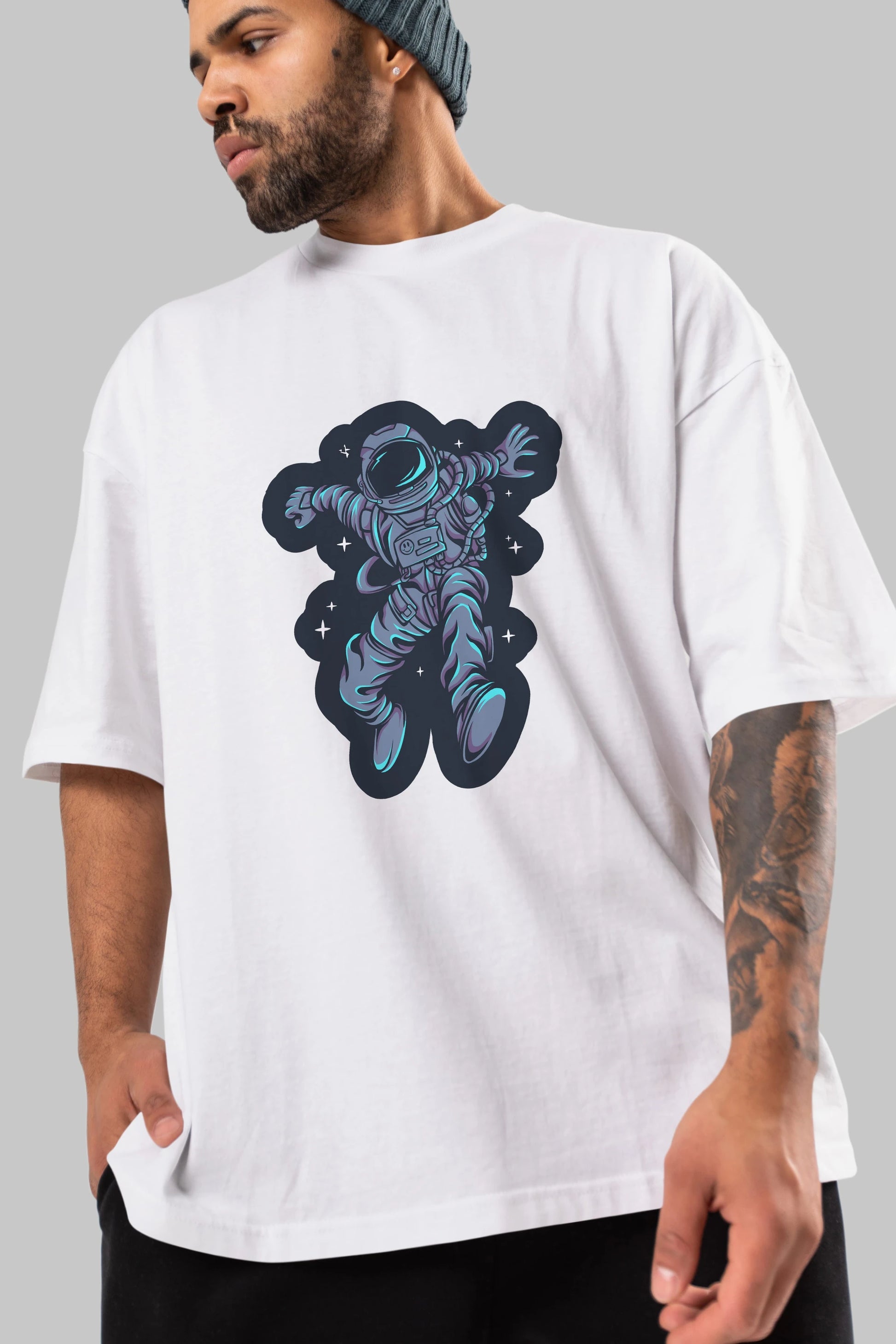 Astrostars sticker Ön Baskılı Oversize t-shirt Erkek Kadın Unisex