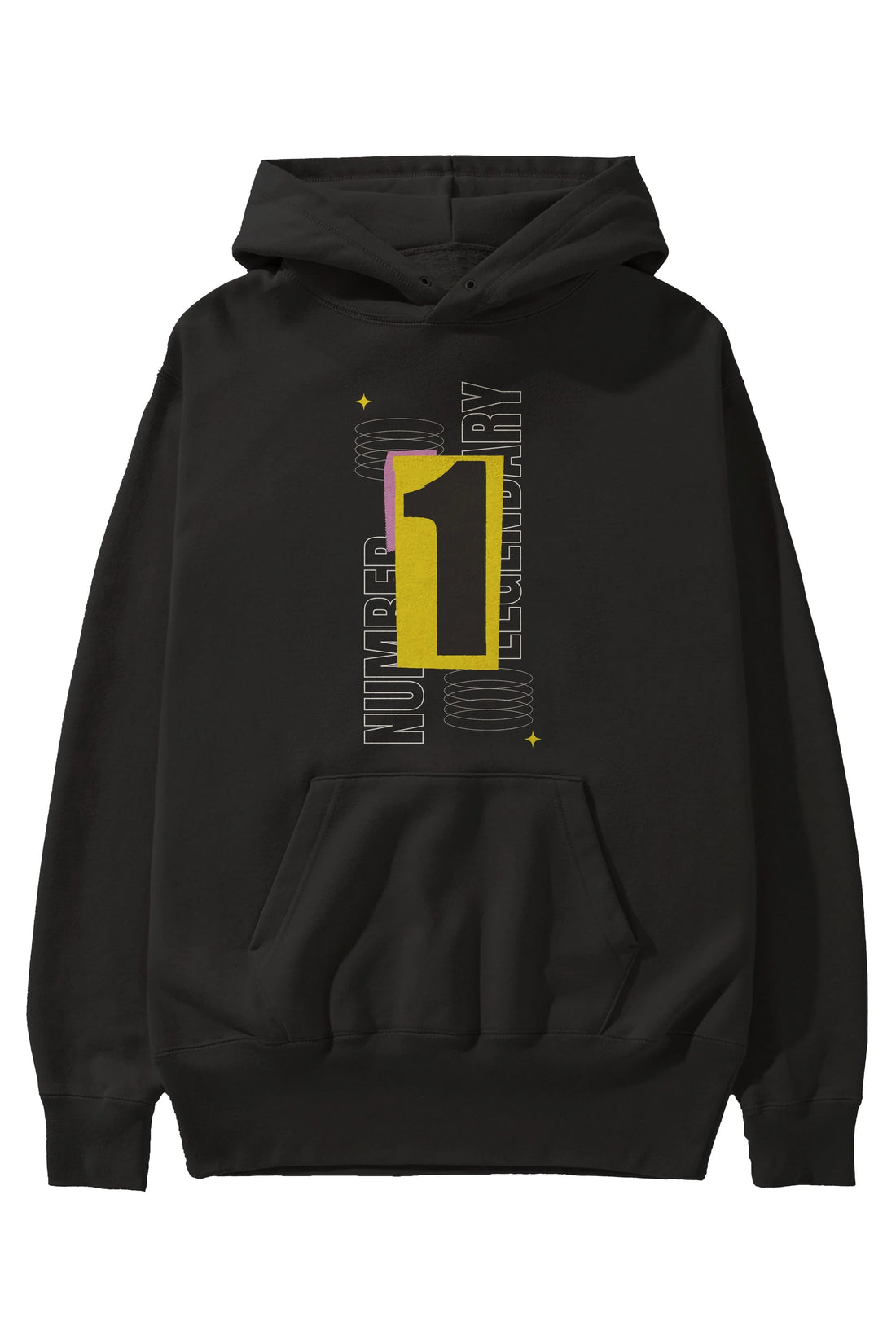 Number 1 Yazılı Ön Baskılı Oversize Hoodie Kapüşonlu Sweatshirt Erkek Kadın Unisex