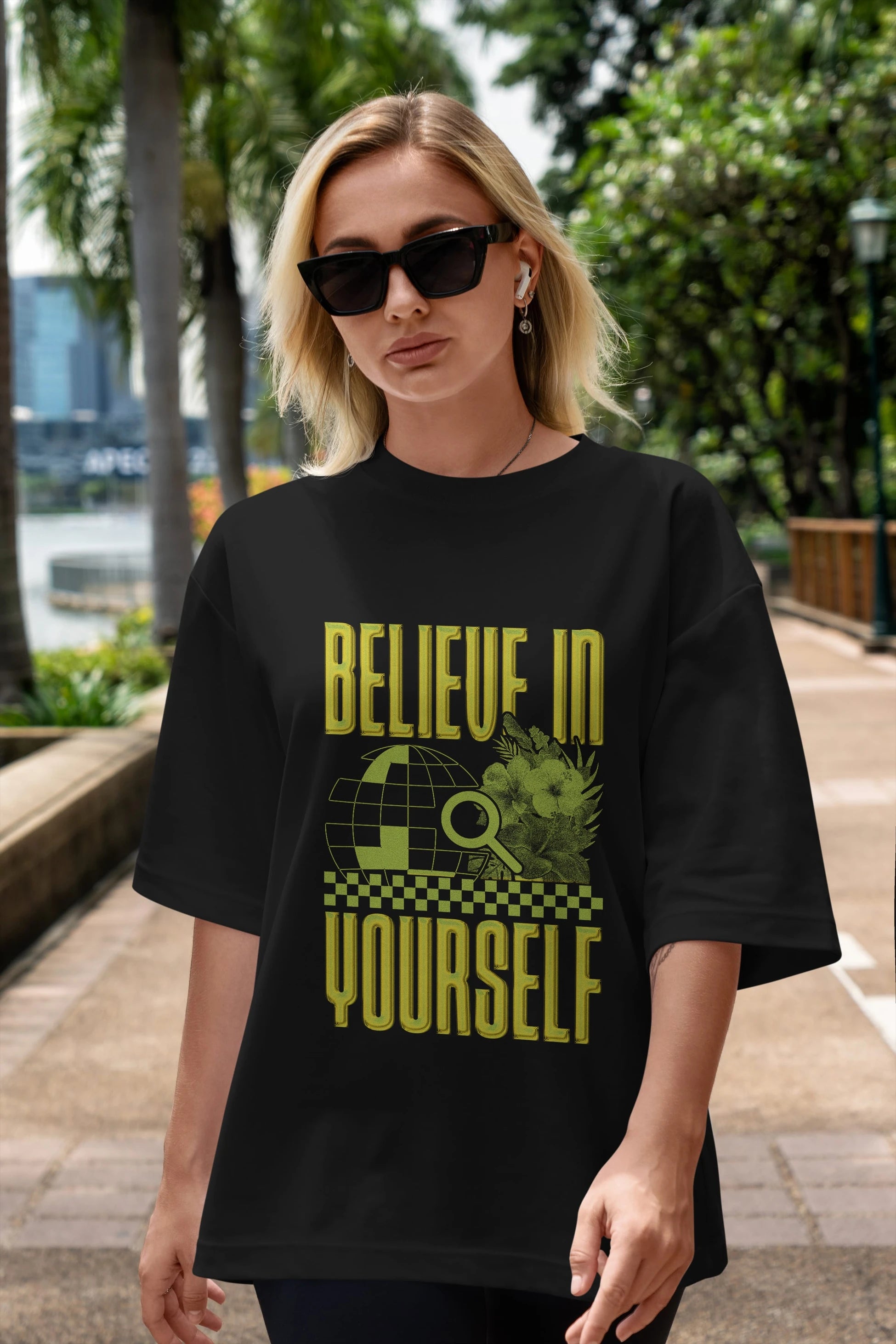 Believe in yourself Ön Baskılı Oversize t-shirt Erkek Kadın Unisex