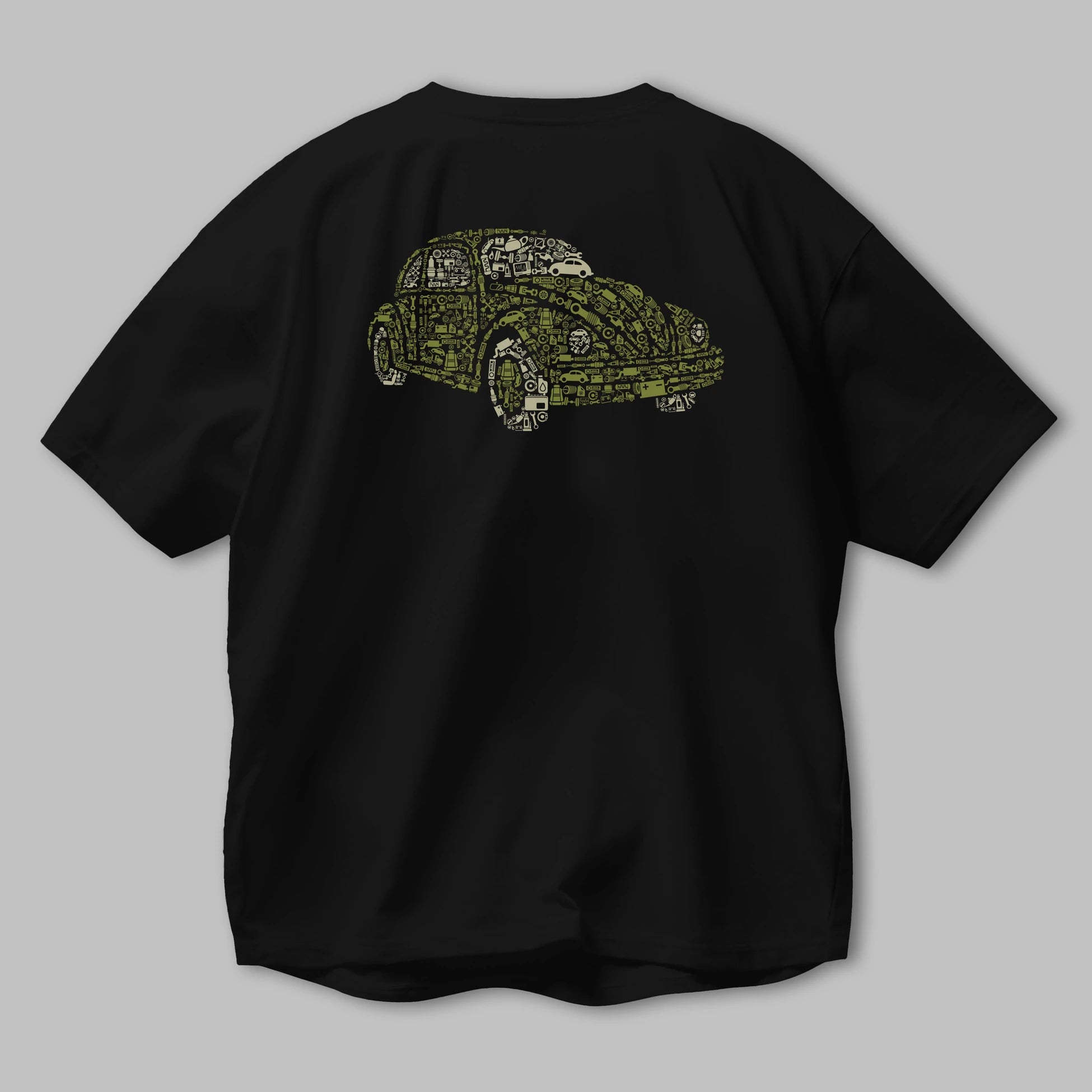 Beetle Arka Baskılı Oversize t-shirt %100 pamuk Erkek Kadın Unisex