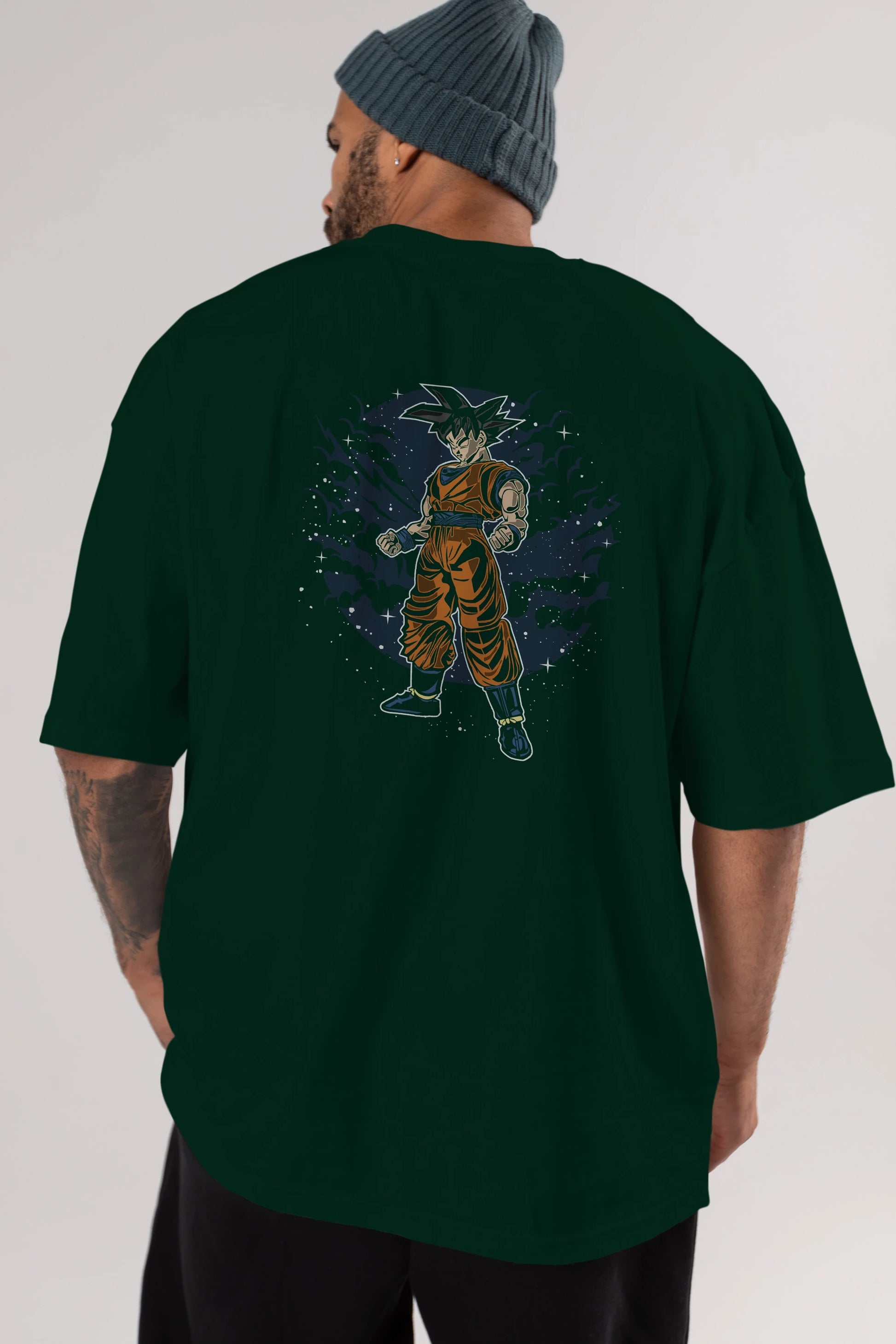 GOKU Arka Baskılı Oversize t-shirt Erkek Kadın Unisex %100 Pamuk