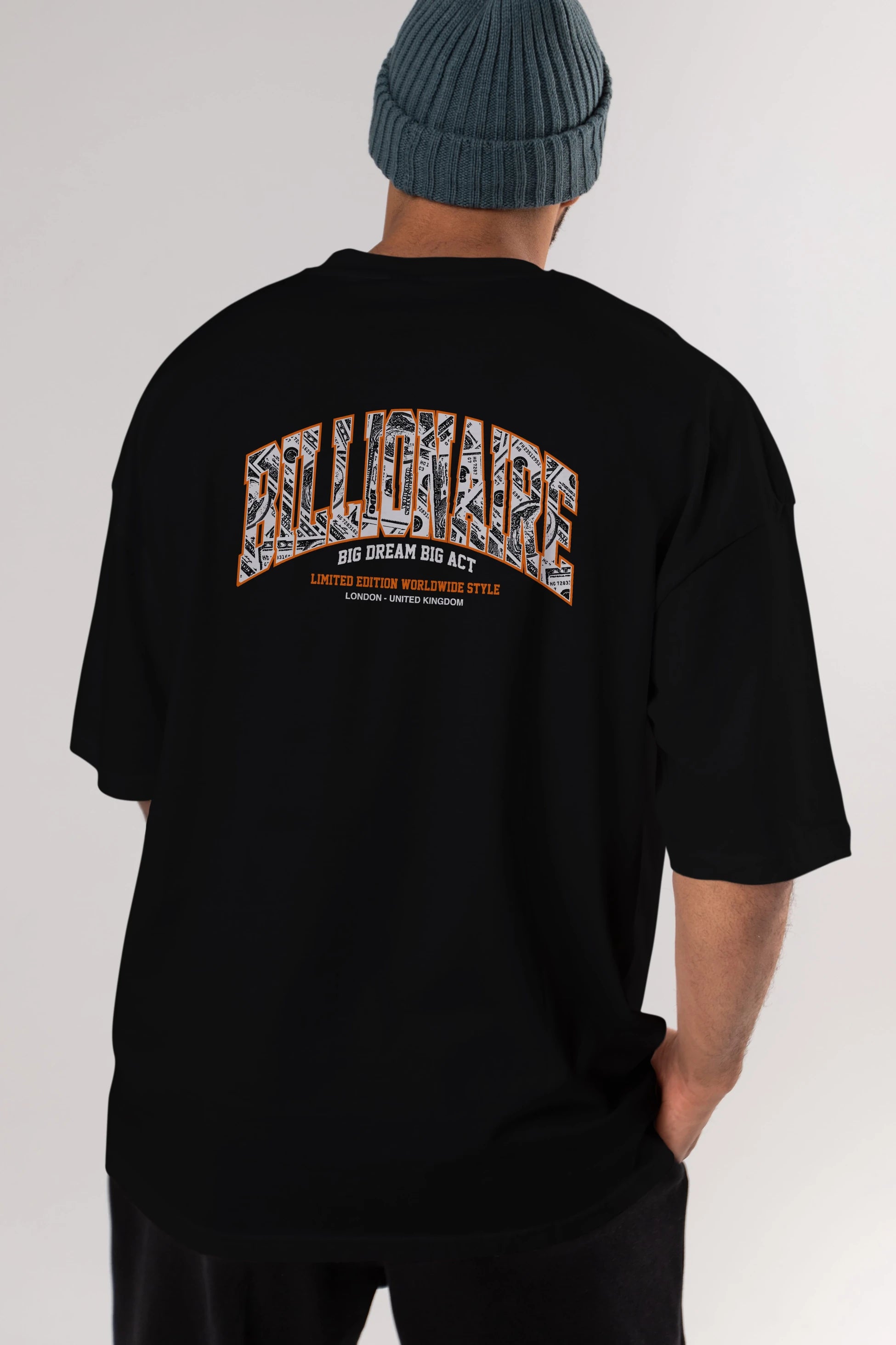 Billionaire Arka Baskılı Oversize t-shirt Erkek Kadın Unisex