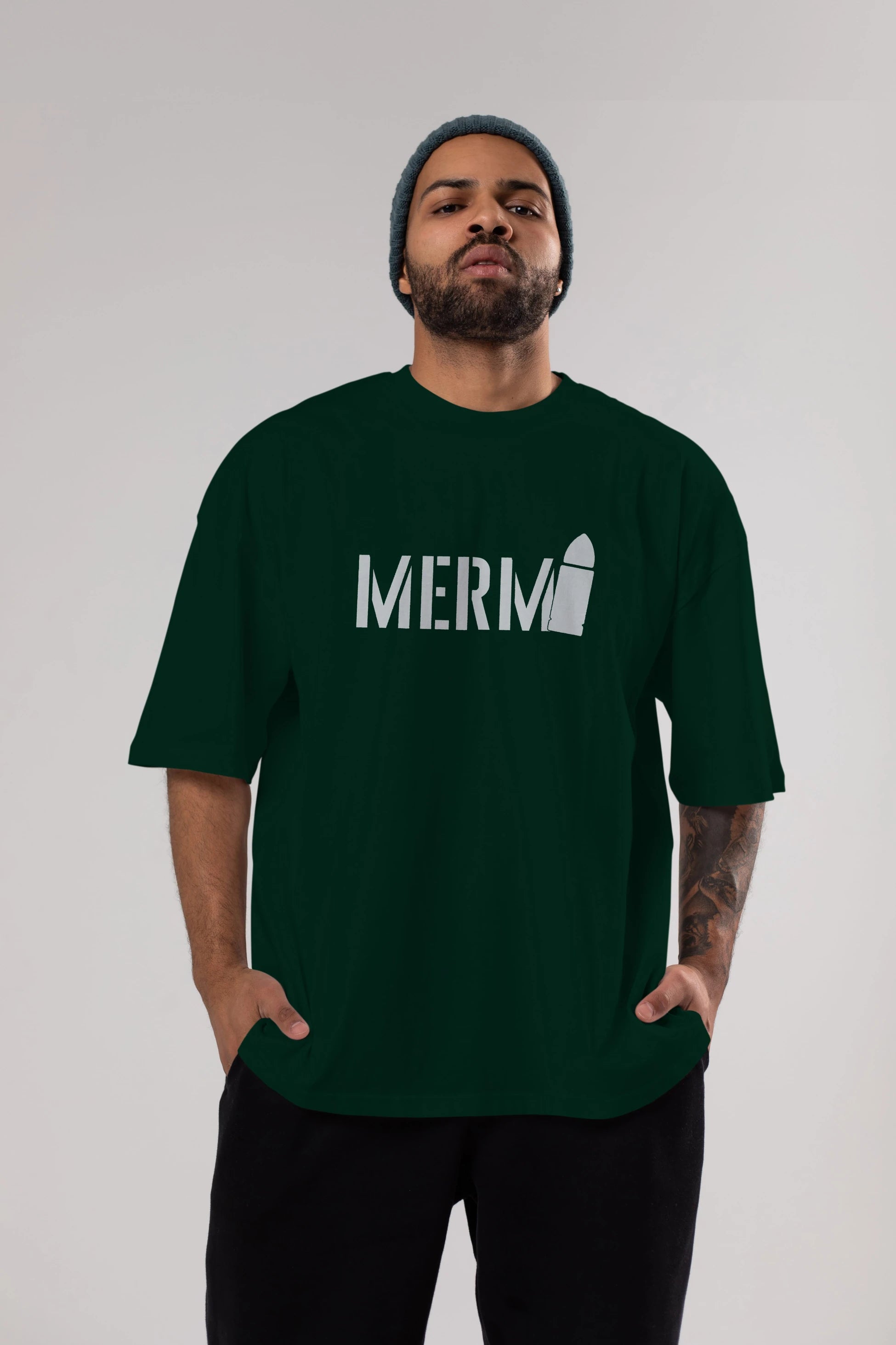 Mermi Ön Baskılı Oversize t-shirt %100 pamuk Erkek Kadın Unisex