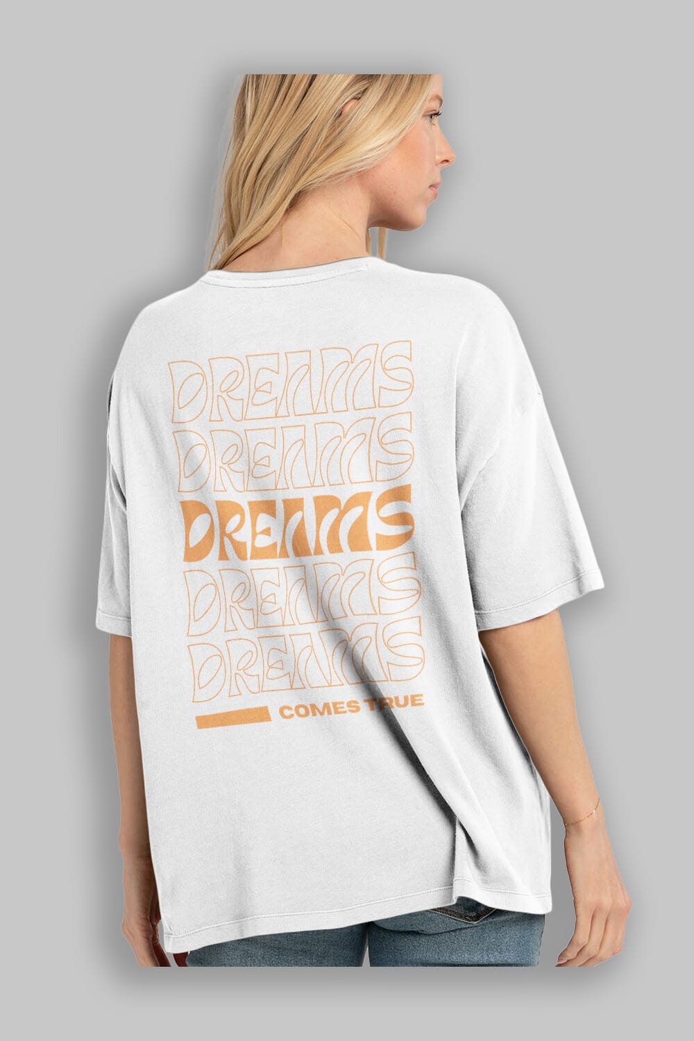 Dreams Yazılı Arka Baskılı Oversize t-shirt Erkek Kadın Unisex