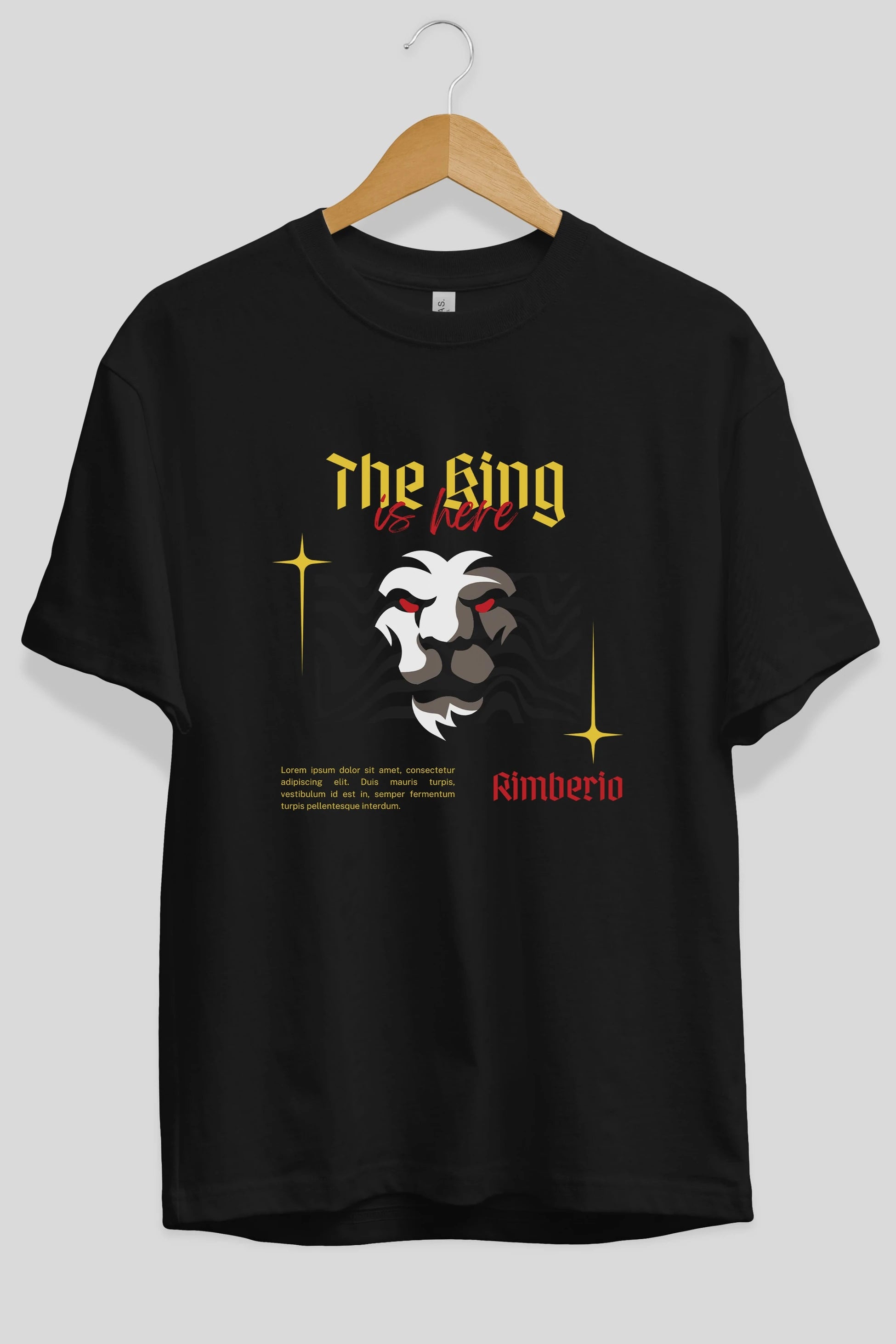 The King is Here Yazılı Ön Baskılı Oversize t-shirt Erkek Kadın Unisex