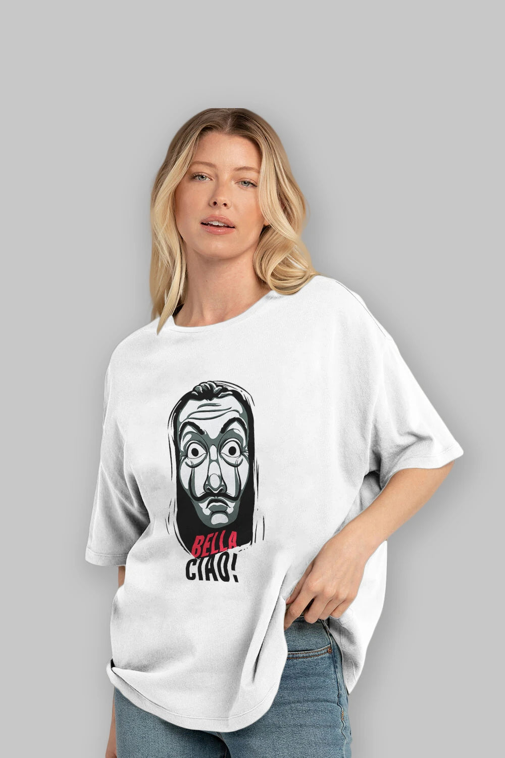 La Casa De Papel (12) Ön Baskılı Oversize t-shirt Erkek Kadın Unisex %100 Pamuk Bisiklet Yaka tişort