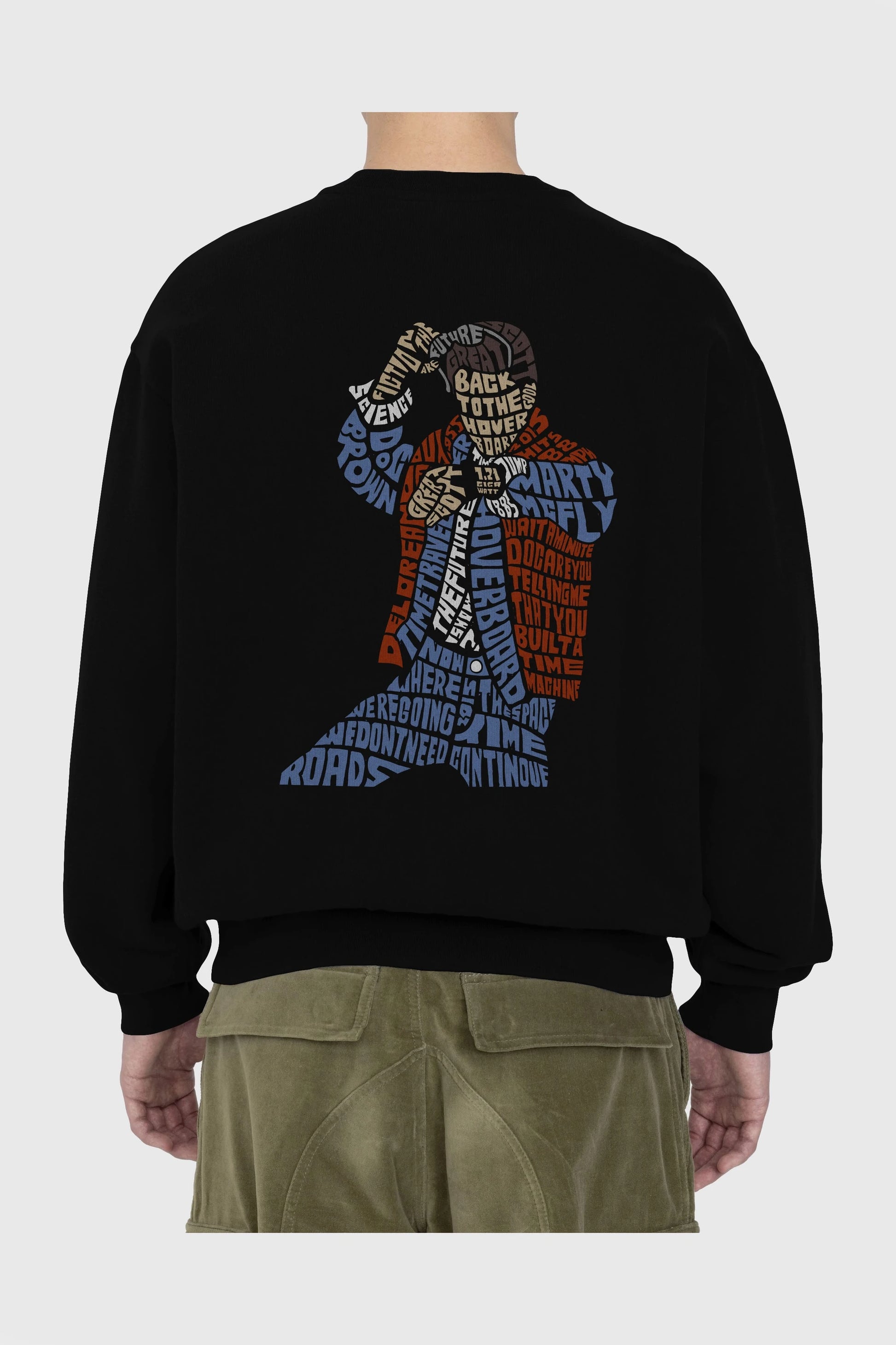 Back To The Hoverboard Arka Baskılı Oversize Sweatshirt Erkek Kadın Unisex