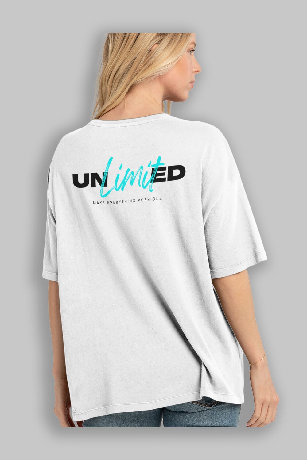Unlimited Yazılı Arka Baskılı Oversize t-shirt Erkek Kadın Unisex