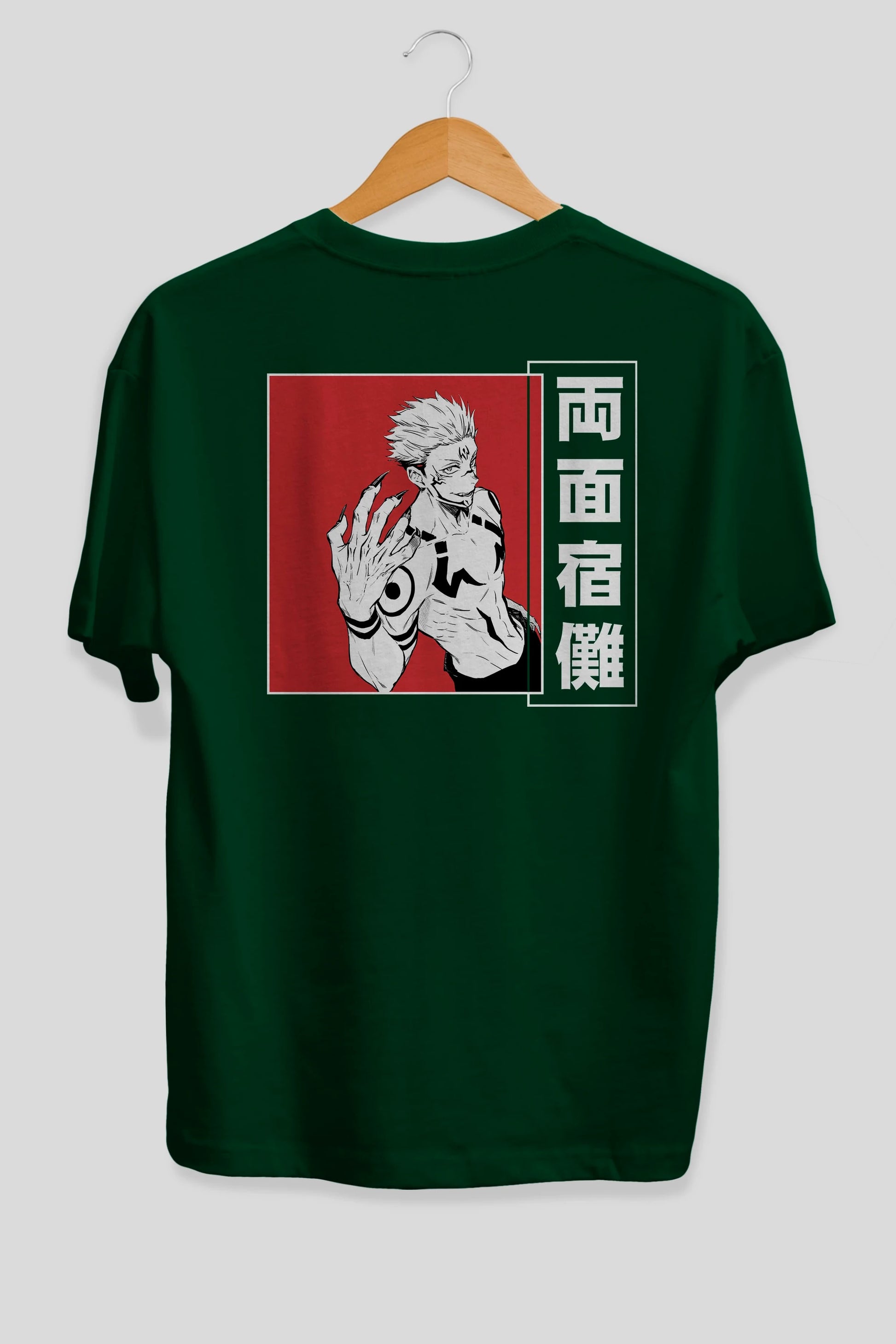 Sukuna Ryoumen 2 Anime Arka Baskılı Oversize t-shirt Erkek Kadın Unisex